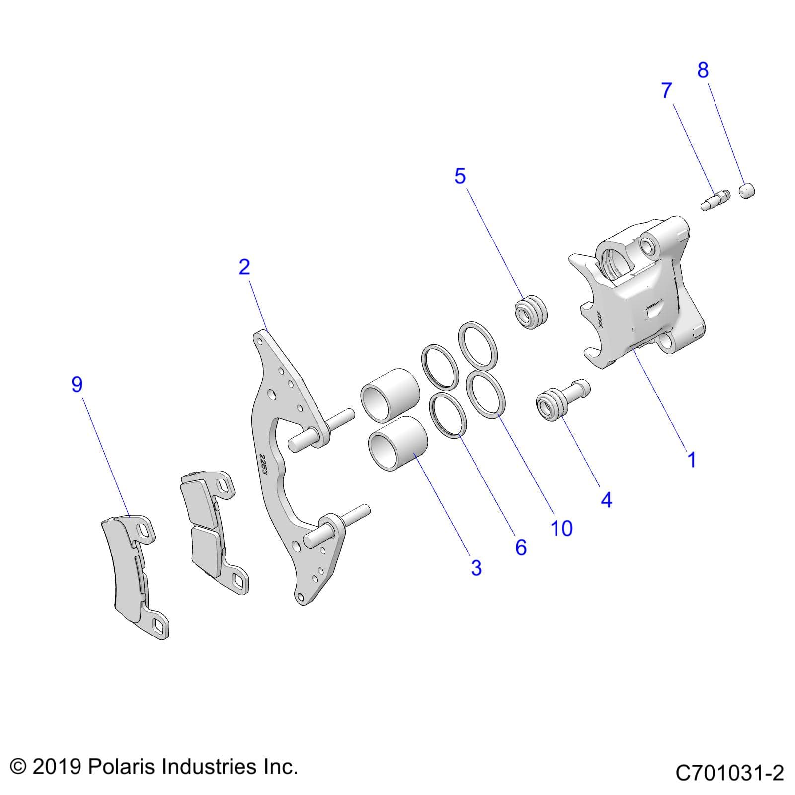 2026 RZR 900 TRAIL SPORT β BRAKES, FRONT CALIPER - Z26A5E87A5 (C701031-2) diagram
