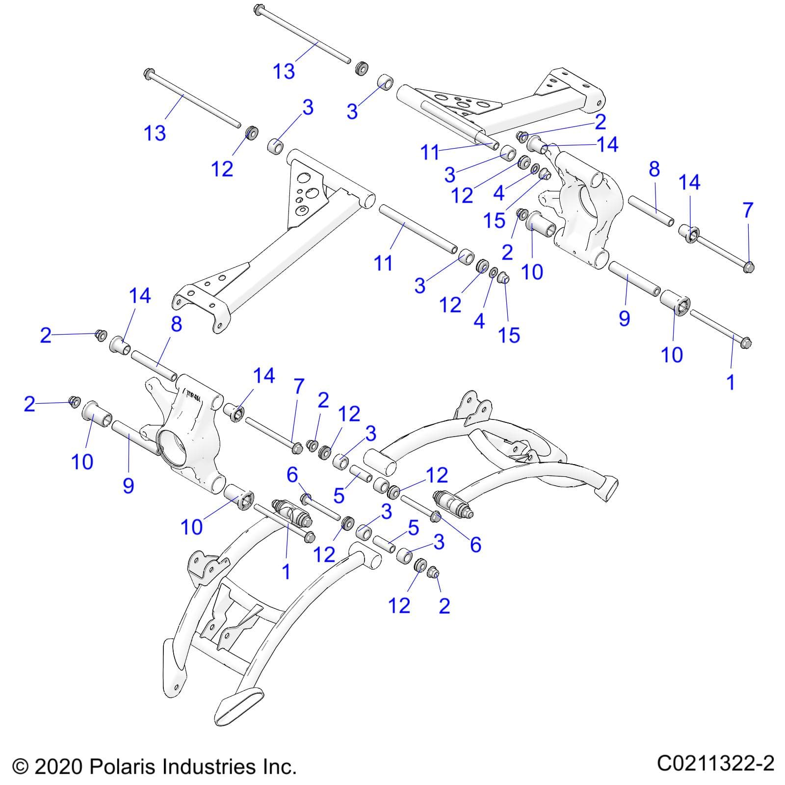 2026 SPORTSMAN TOURING XP 1000 R01 - A26SYY95AK β SUSPENSION, REAR CONTROL ARM MOUNTING - A26SYY95AK (C0211322-2) diagram