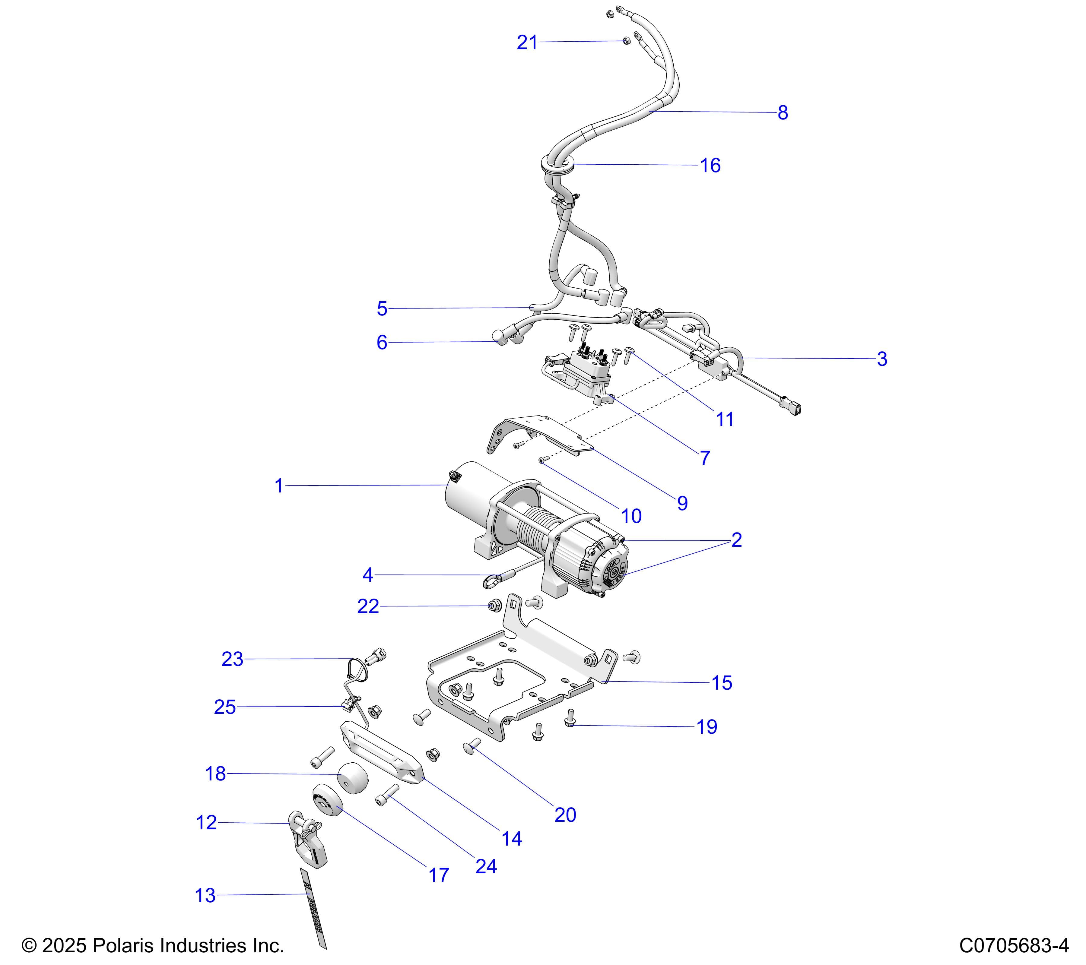 2026 GENERAL XP4 1000 ULTIMATE β CHASSIS, WINCH diagram