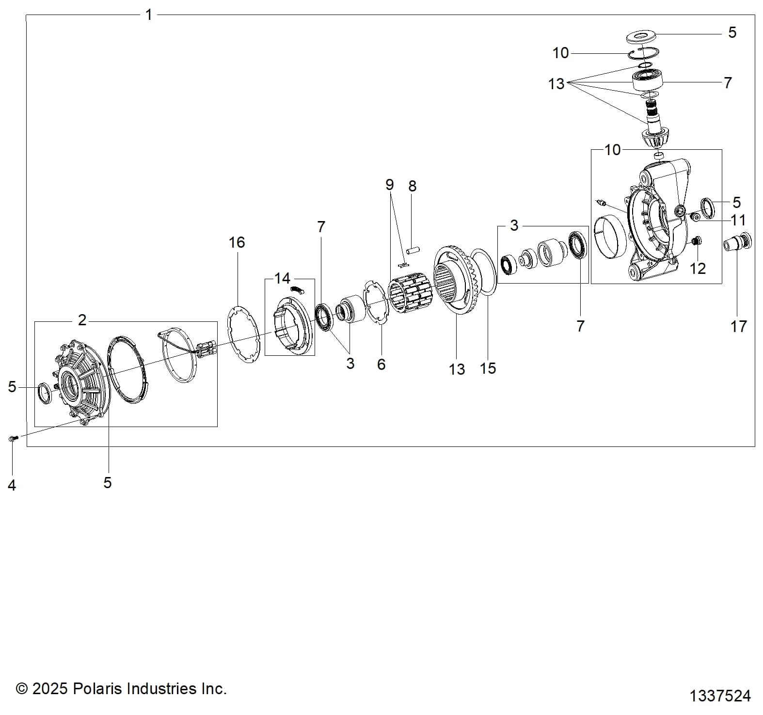 2026 RZR XP S 1000 ULTIMATE β DRIVE TRAIN, FRONT GEARCASE - Z26NEY99A4/B4/A6/B6 (1337524) diagram