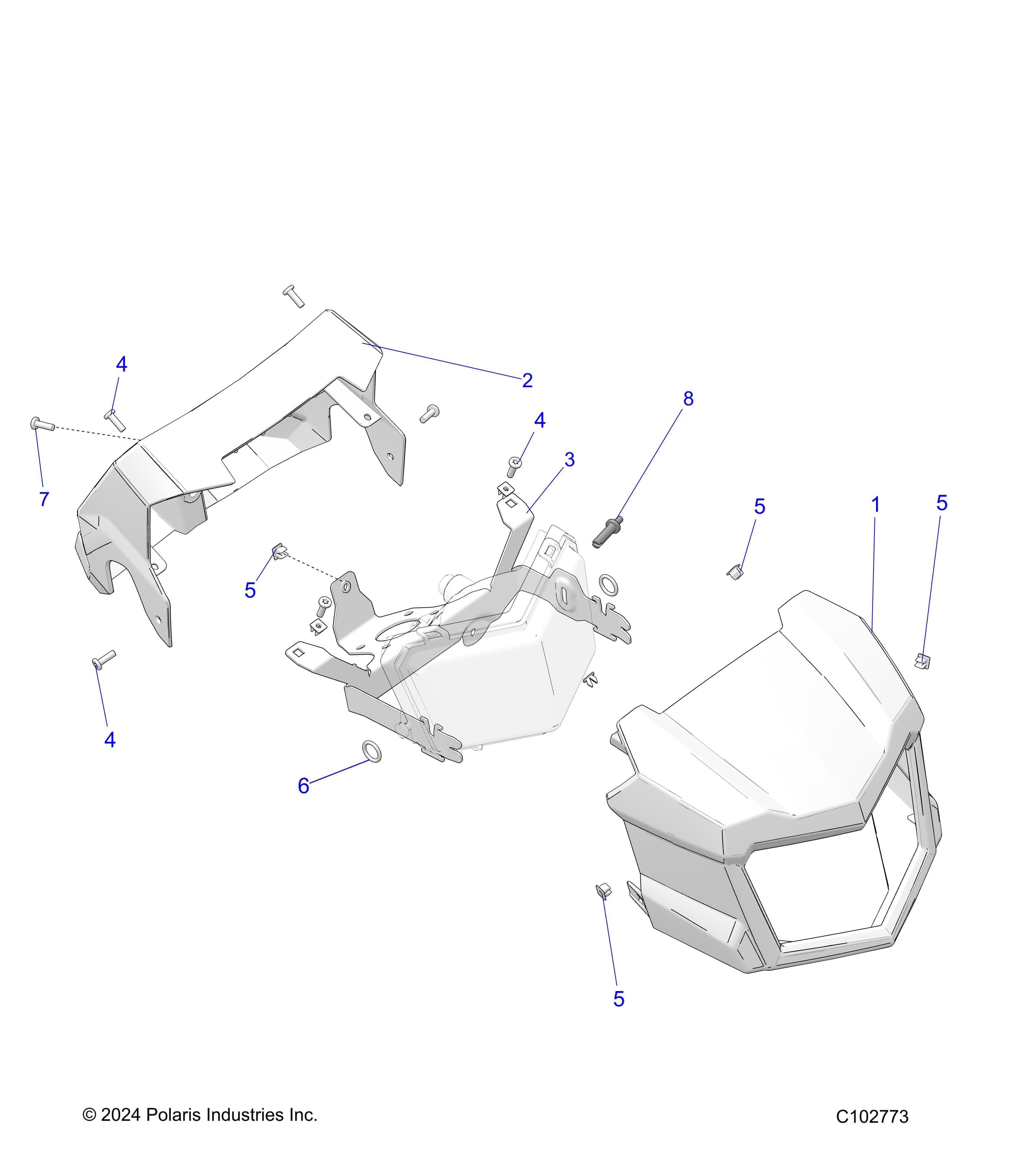 2026 SPORTSMAN 570 β BODY, HEADLIGHT POD - A26SEA57A1/A4/A6 (C102773) diagram