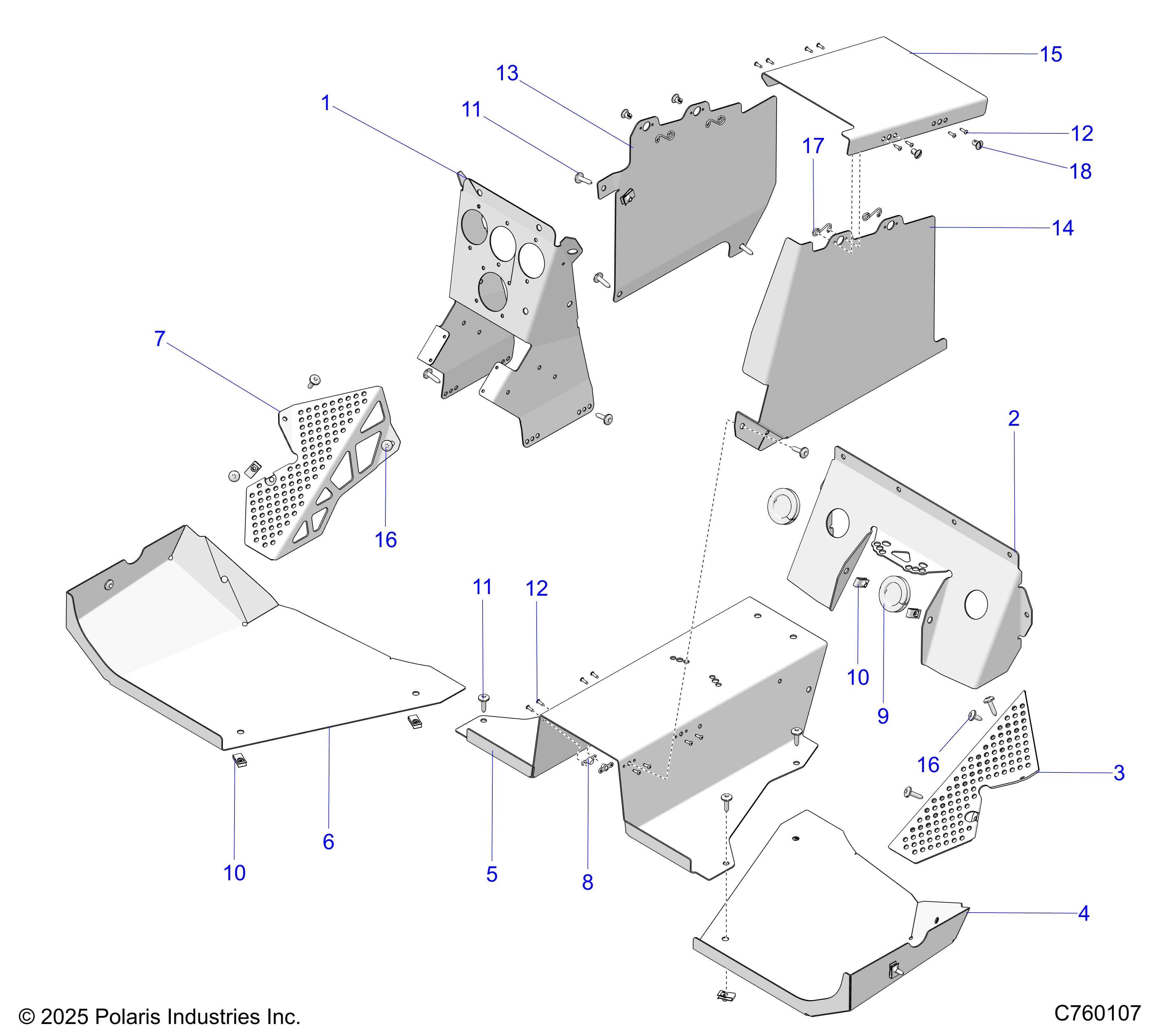 2026 RZR PRO R RACE H.O. β BODY, CENTER AND FLOOR PANELS - Z26RRL2KAL (C760107) diagram