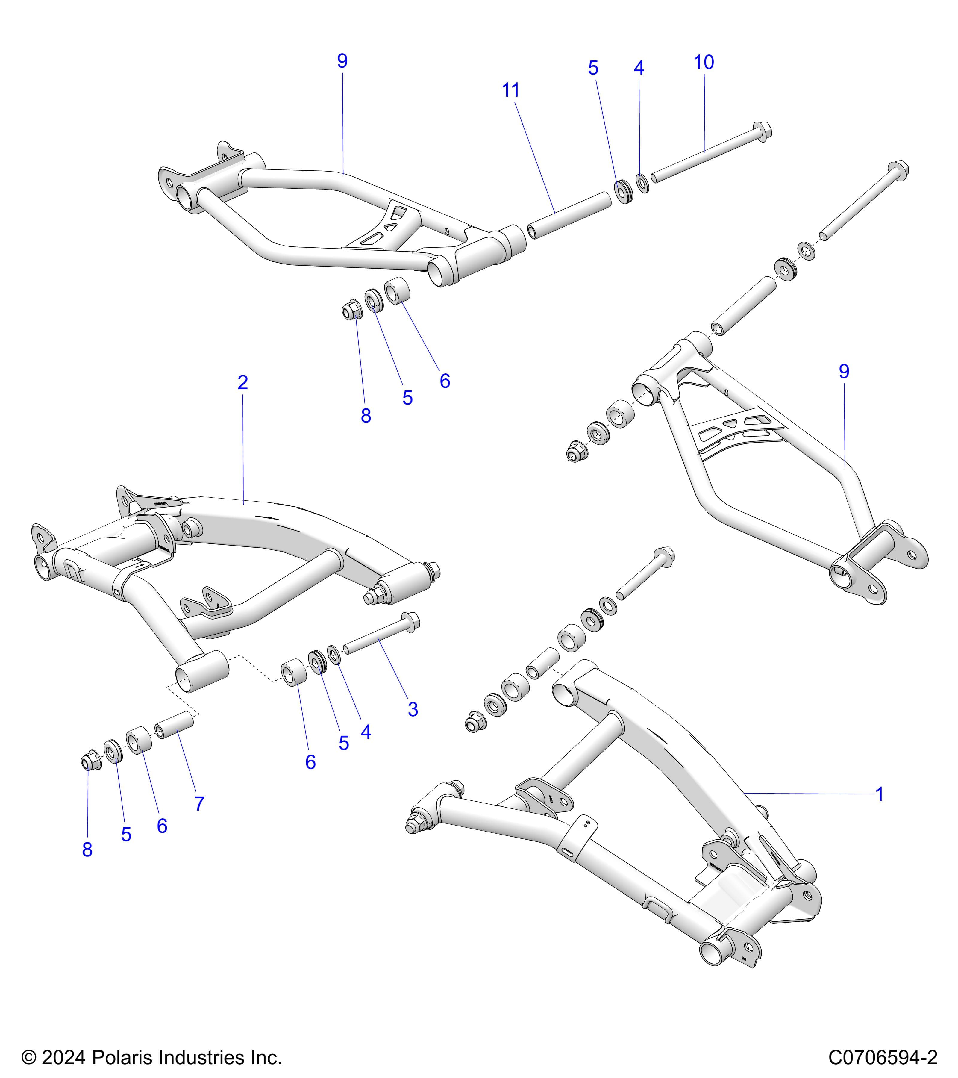 2026 POLARIS XPEDITION ADV 5 NORTHSTAR β SUSPENSION, REAR CONTROL ARMS diagram