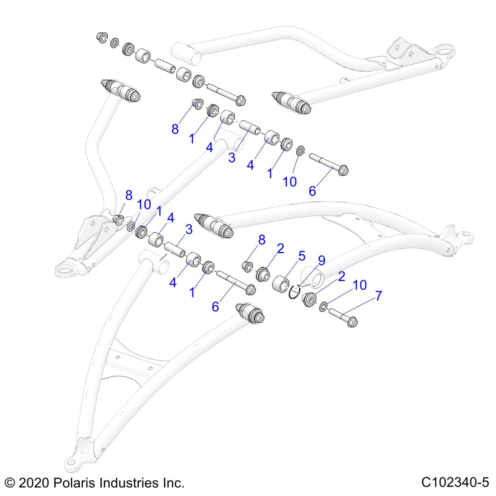 2026 SCRAMBLER XP 1000 S 49S R01 - A26SGE95AB β SUSPENSION, FRONT A-ARM, MOUNTING - A26SGE95AB (C102340-5) diagram