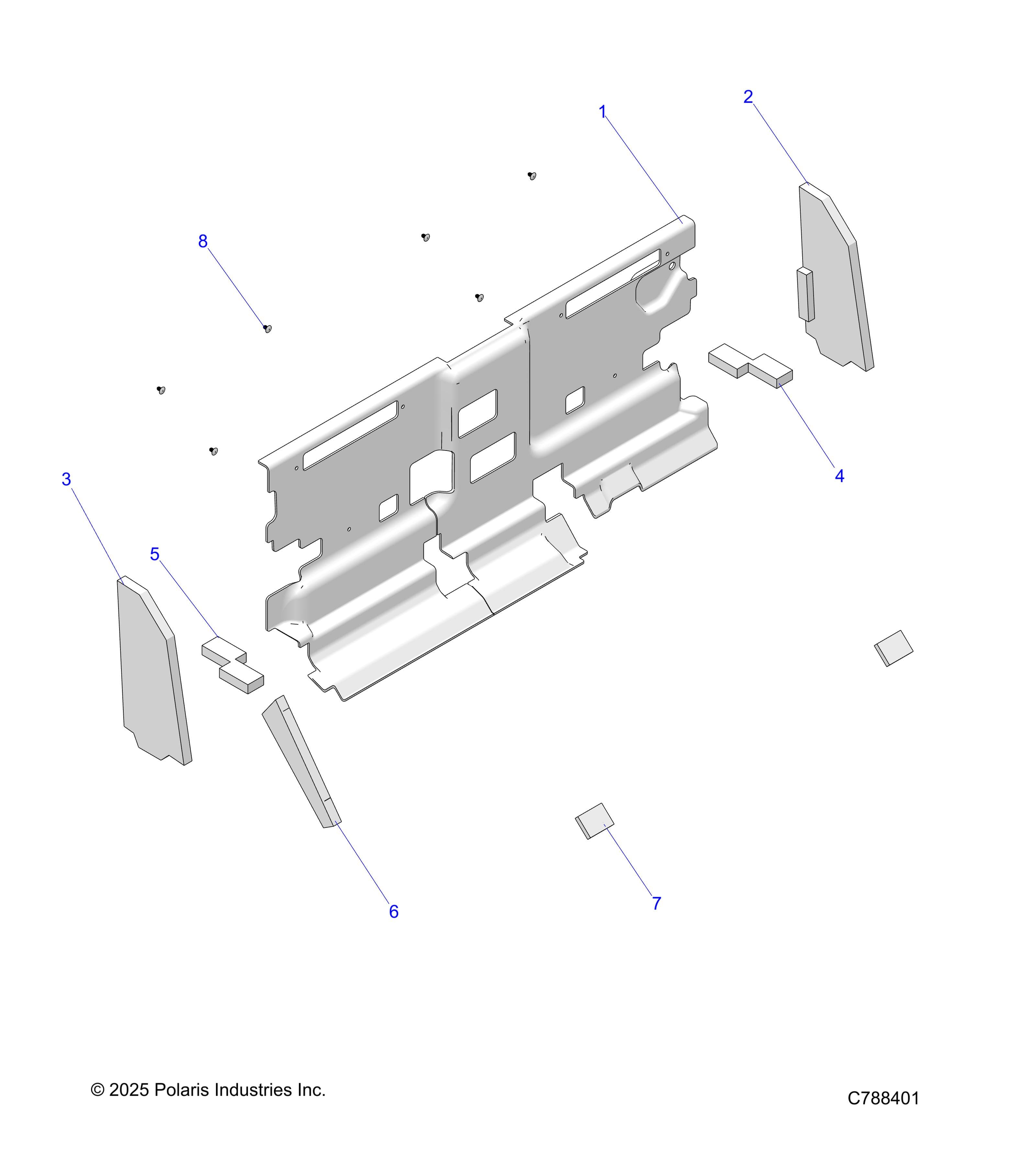2026 RANGER 1000 XP NSTR ULTIMATE TRAIL BOSS β BODY, CAB FOAM AND REAR PANEL - R26RRV99AK (C788401) diagram