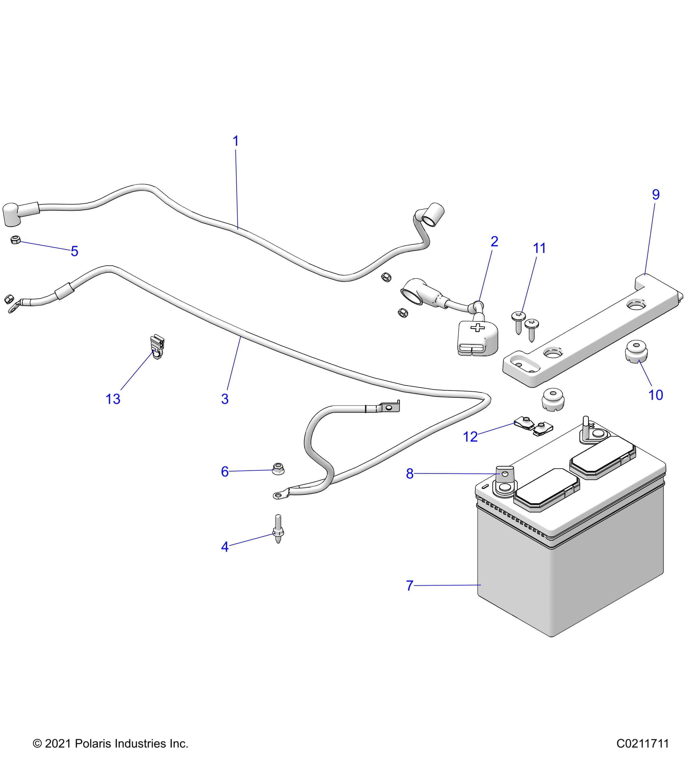 2026 SPORTSMAN 570 EPS β ELECTRICAL, BATTERY - A26SEE57A1/A4/A6/A9/B1/B4/B6 (C0211711) diagram