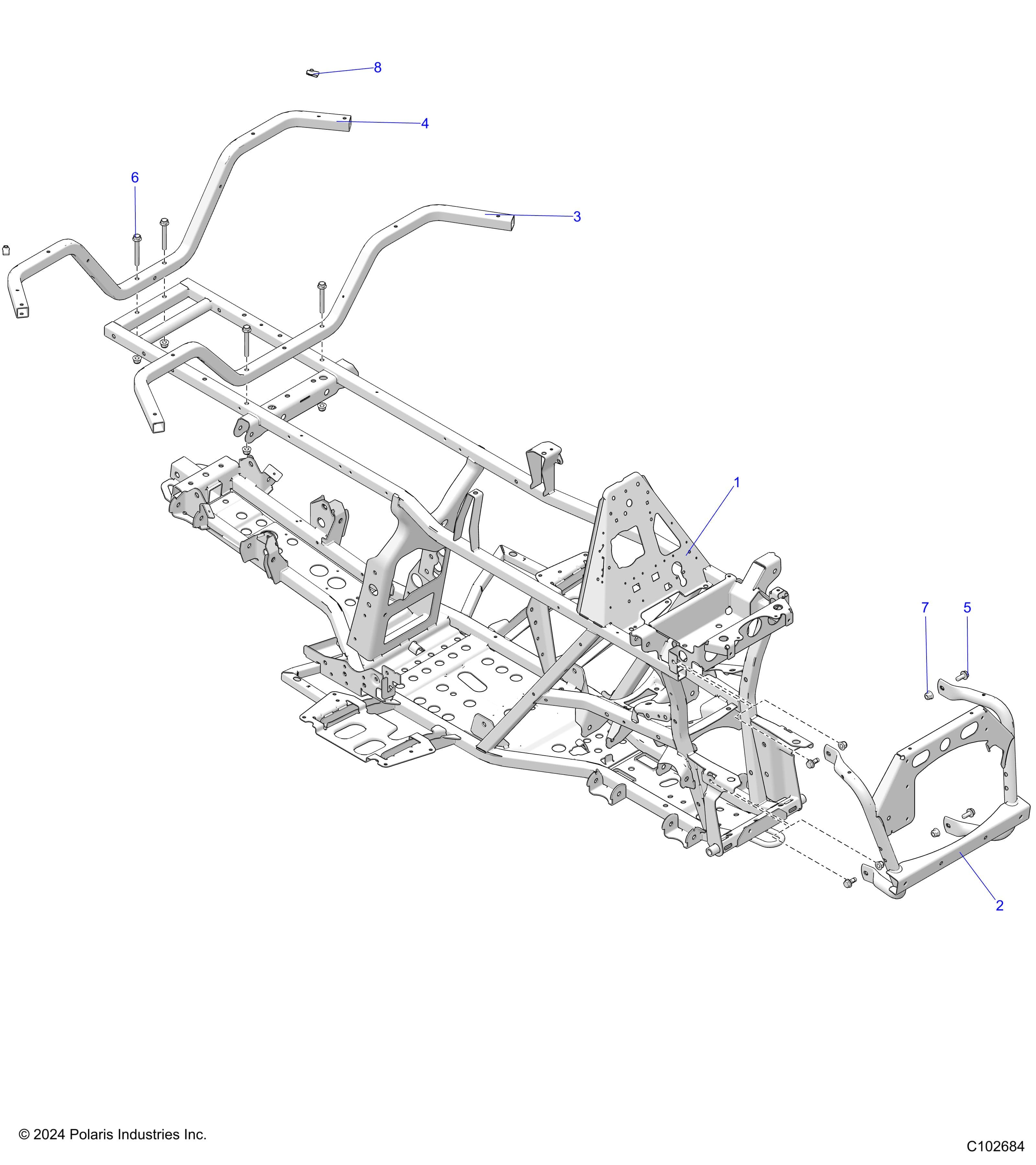 2026 SPORTSMAN 570 EPS TRAIL PACKAGE β CHASSIS, FRAME - A26SHY57AL/AS (C102684) diagram