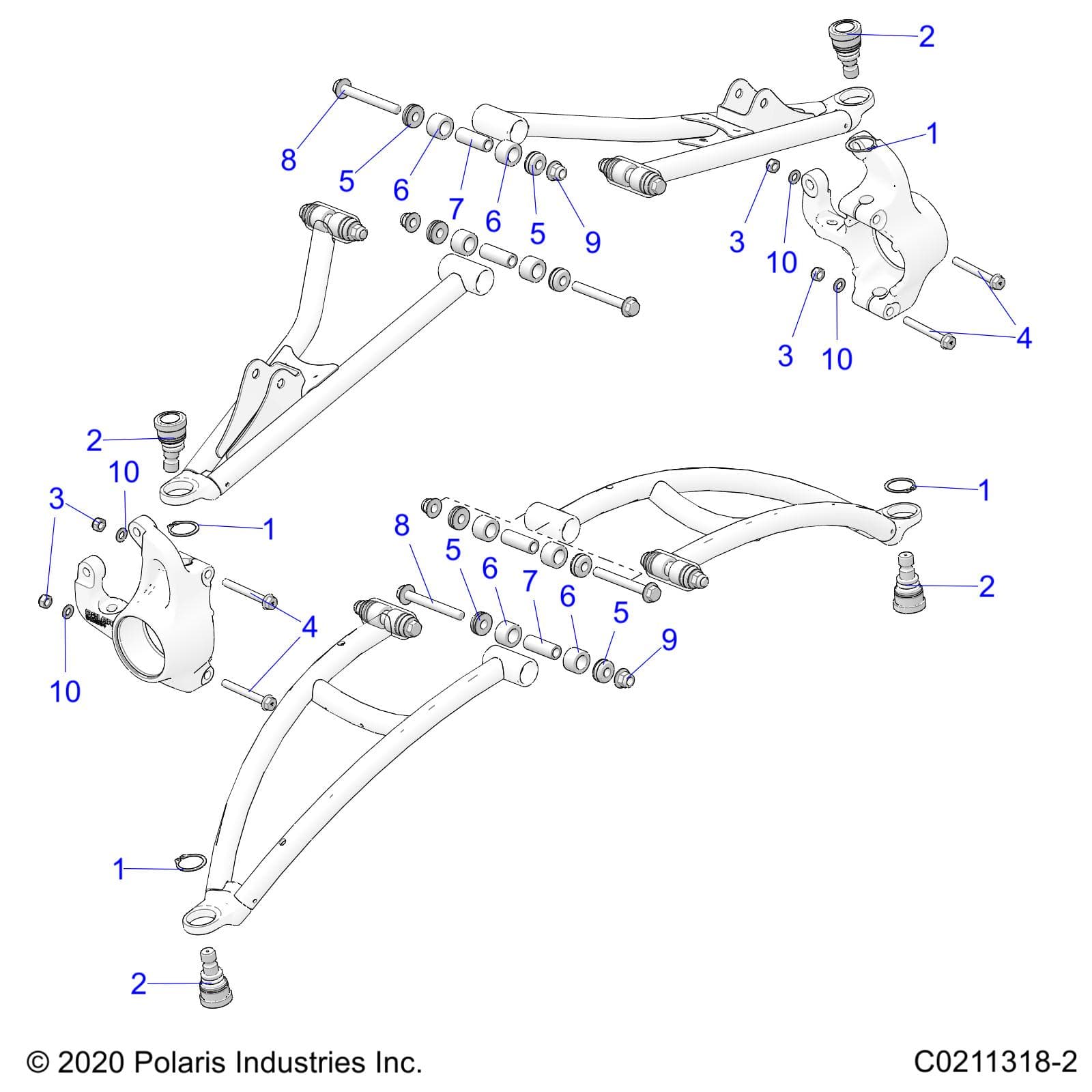 2026 SPORTSMAN 1000 ULTIMATE 49S R01 - A26SXR95AG β SUSPENSION, FRONT A-ARM MOUNTING - A26SXR95AG (C0211318-2) diagram