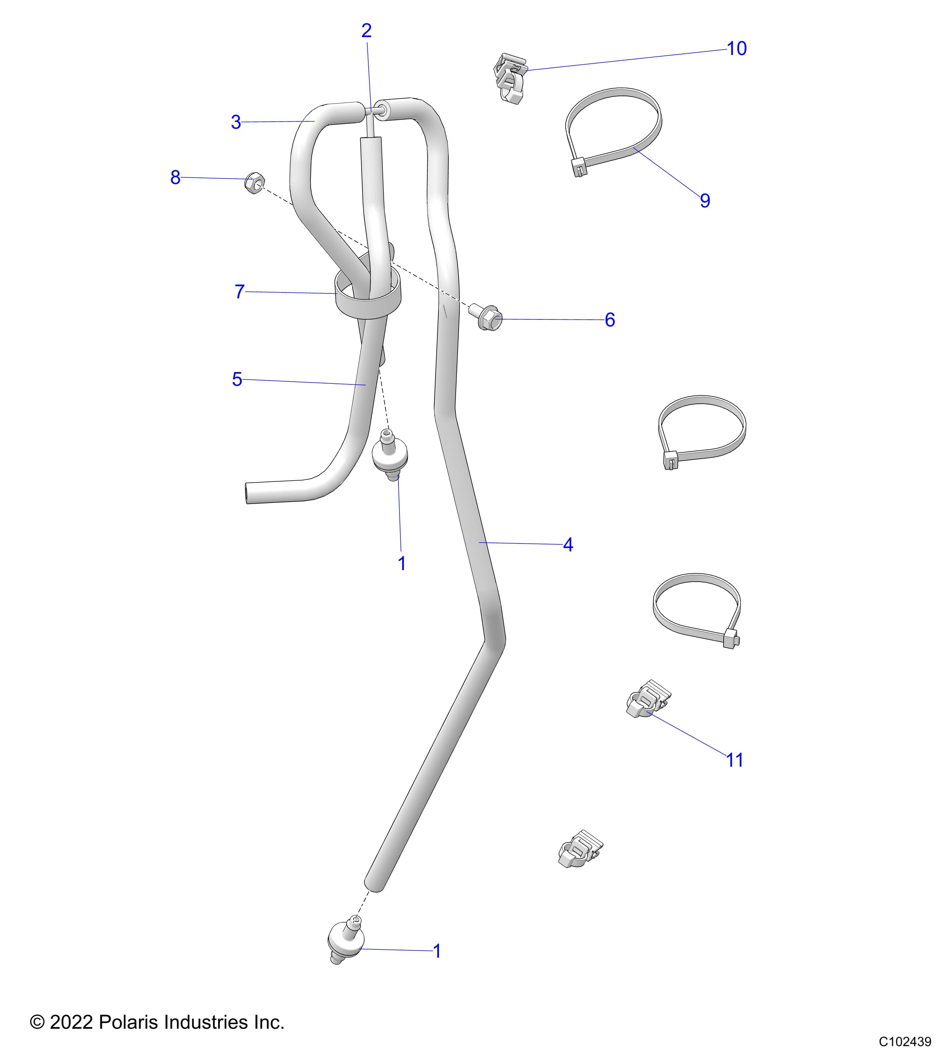 2026 SCRAMBLER 850 48" R02 - A26SVA85A4 β FUEL SYSTEM, FUEL TANK VENTING - A26SVA85A4 (C102439) diagram