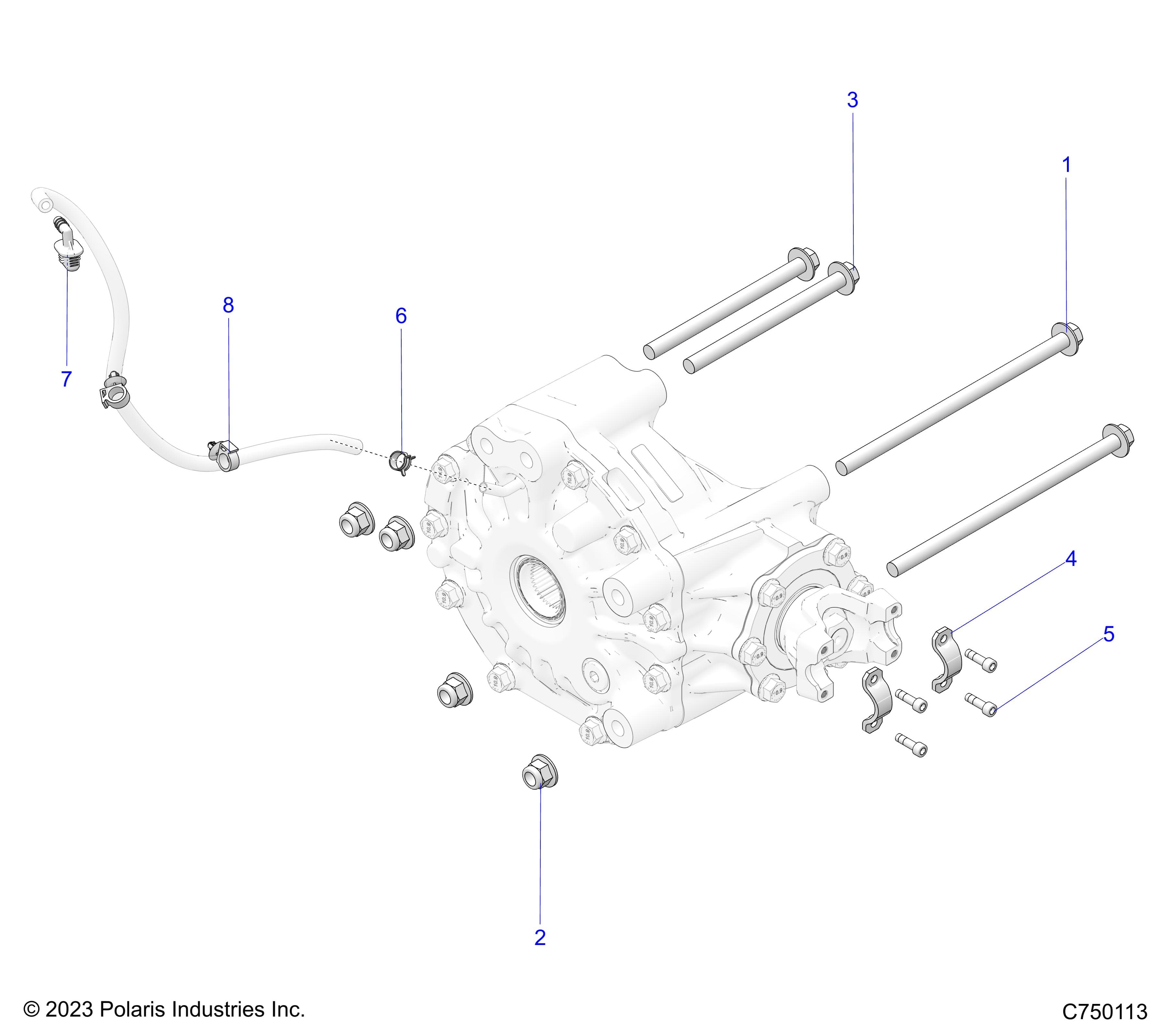2026 RZR PRO R4 LE β DRIVE TRAIN, GEARCASE, REAR, MOUNTING - Z26R4P2KBL13) diagram