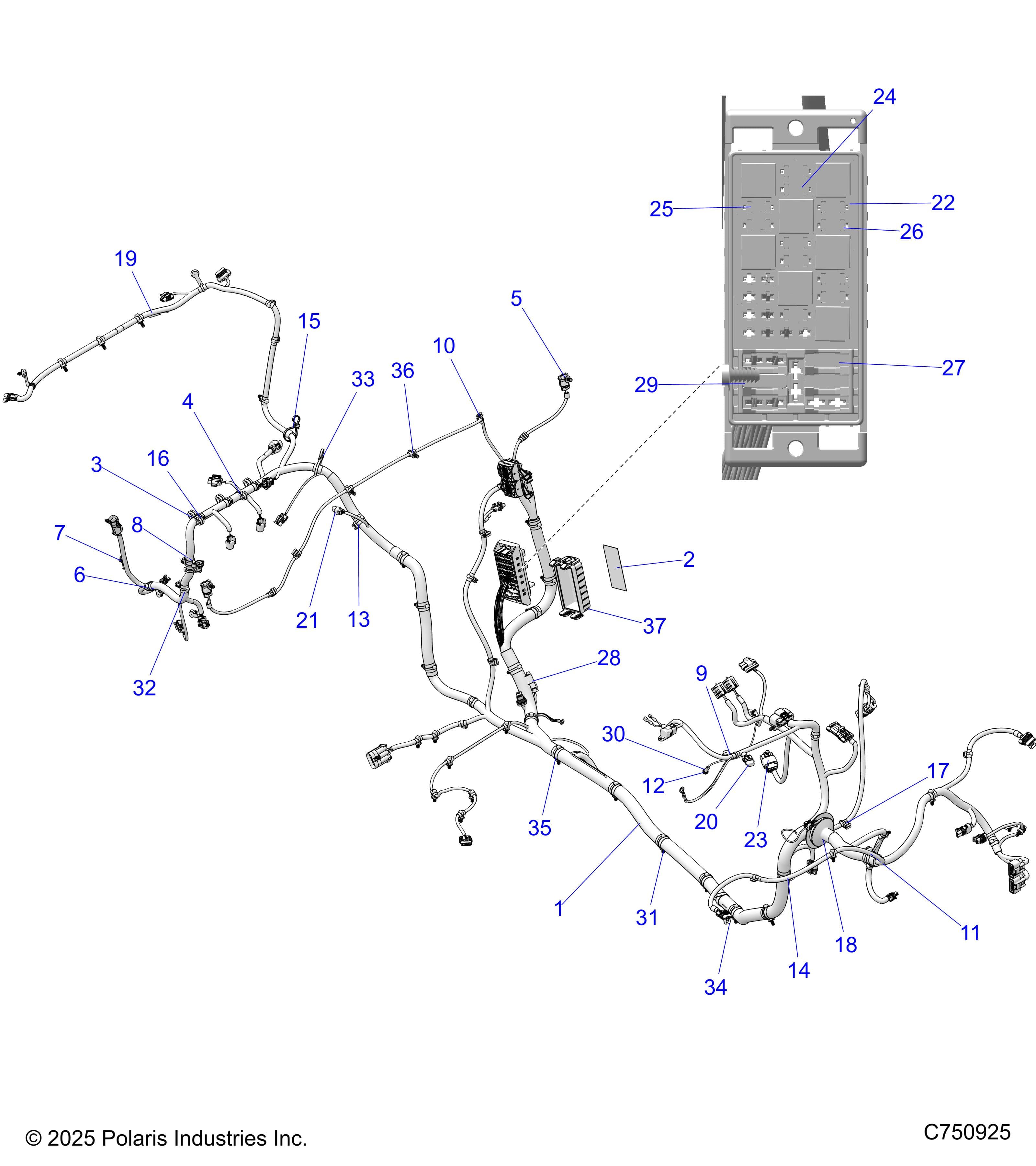 2026 RZR XP 4 1000 ULTIMATE β ELECTRICAL, WIRE HARNESS(FROM 1.1.2026) - Z26NMT99A4/B4/A6 (C750925) diagram