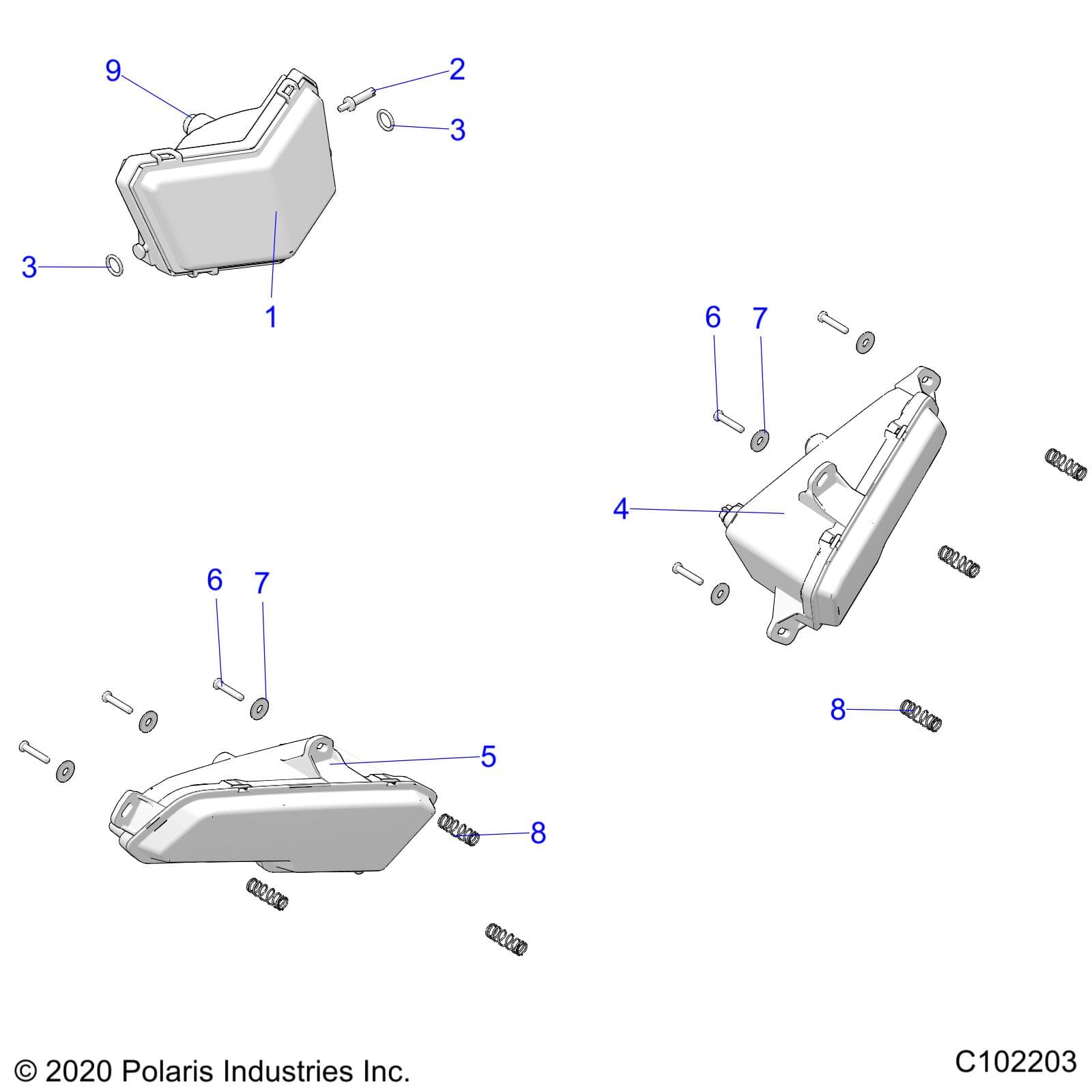 2026 SPORTSMAN 570 X2 EPS β ELECTRICAL, HEADLIGHTS - A26SWE57AL (C102203) diagram