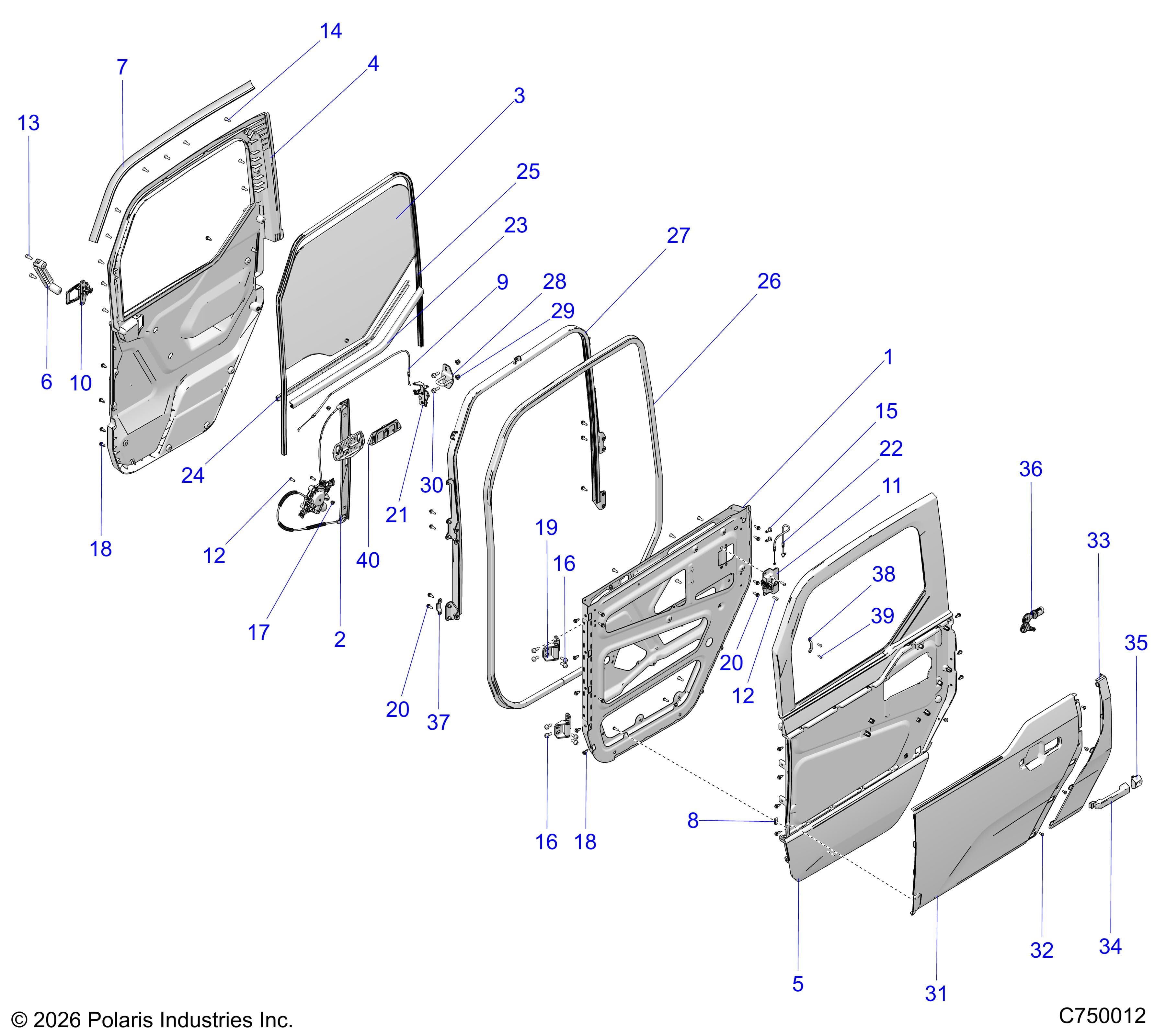2026 POLARIS XPEDITION ADV NORTHSTAR β BODY, DOOR ASSEMBLY diagram