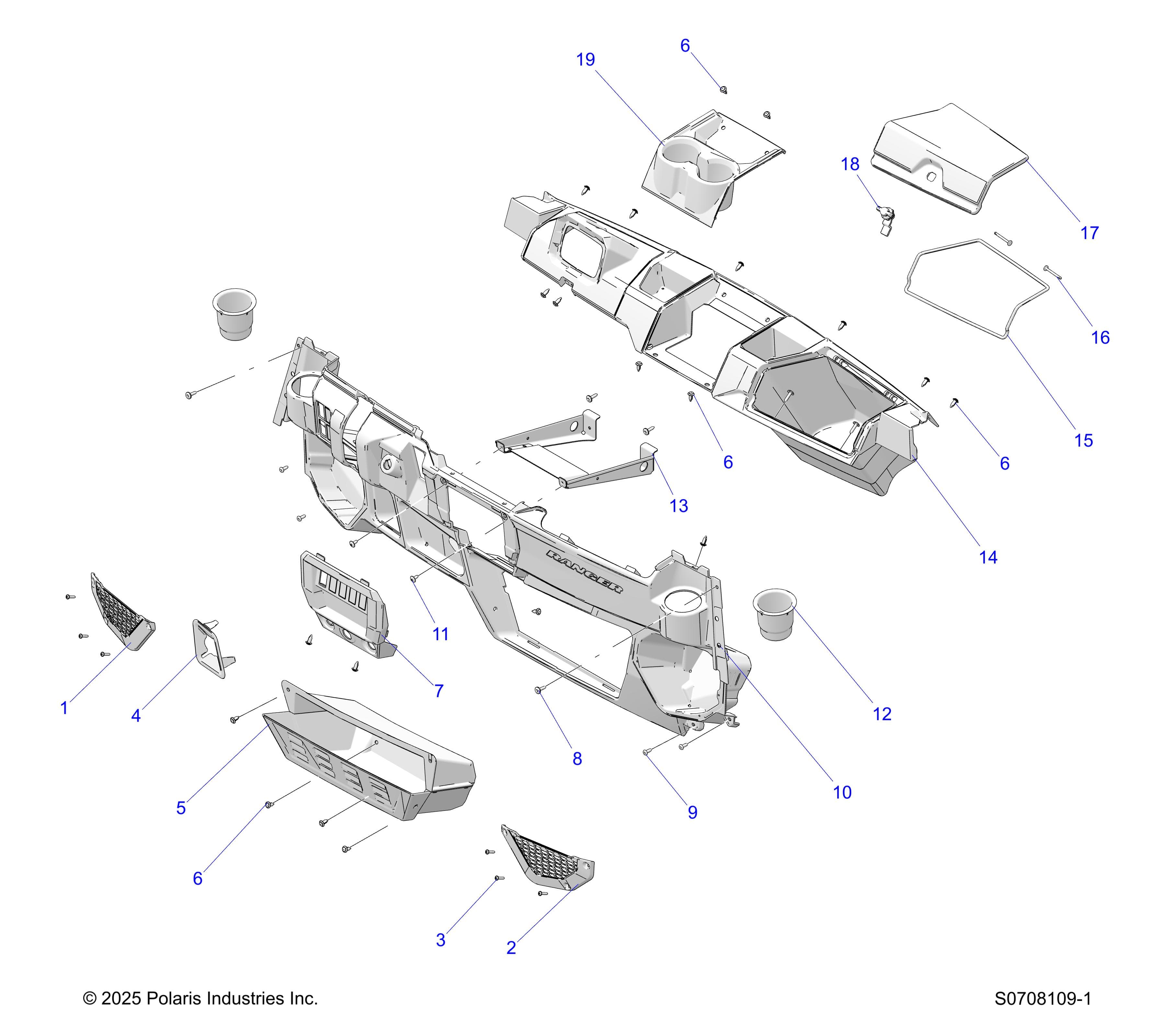 2026 RANGER 1000 CREW EPS β BODY, DASH diagram