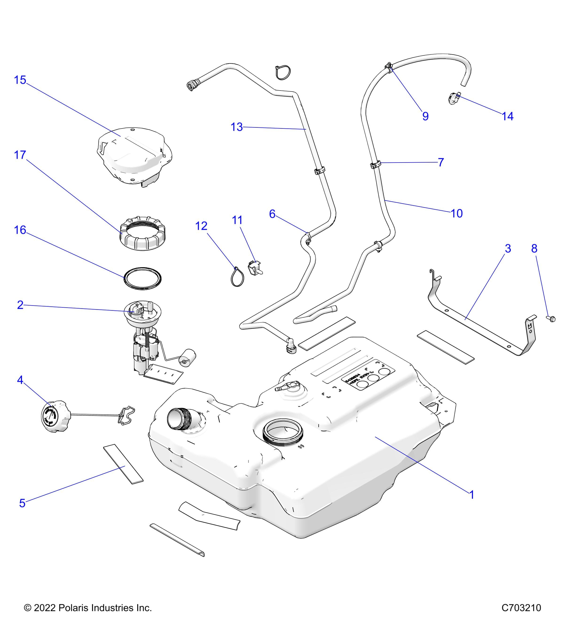 2026 RZR 900 TRAIL ULTIMATE β FUEL SYSTEM, FUEL TANK AND RELATED - Z26A5F87A6 (C703210) diagram