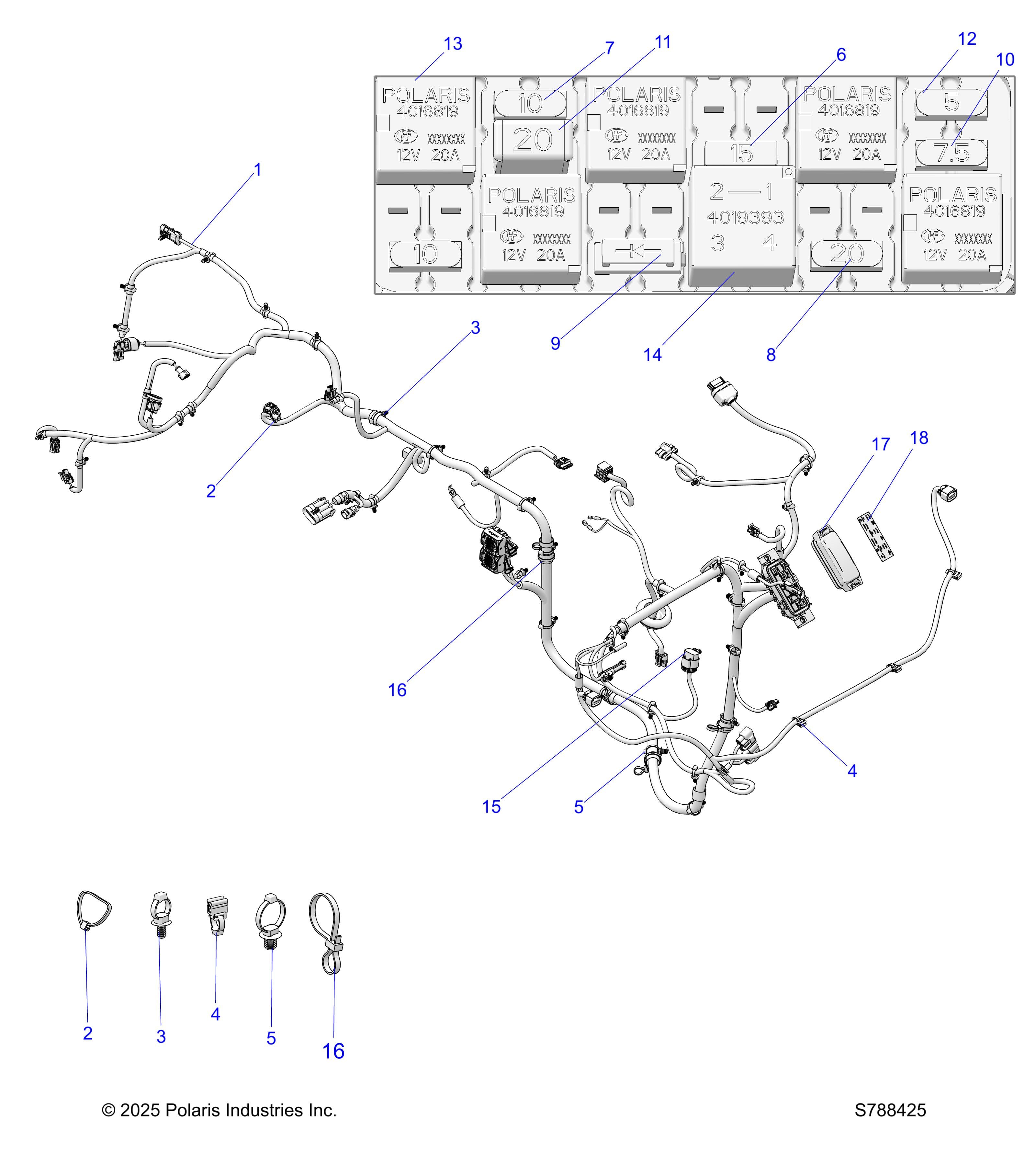 2026 RANGER 500 β ELECTRICAL, WIRE HARNESS, CHASSIS diagram