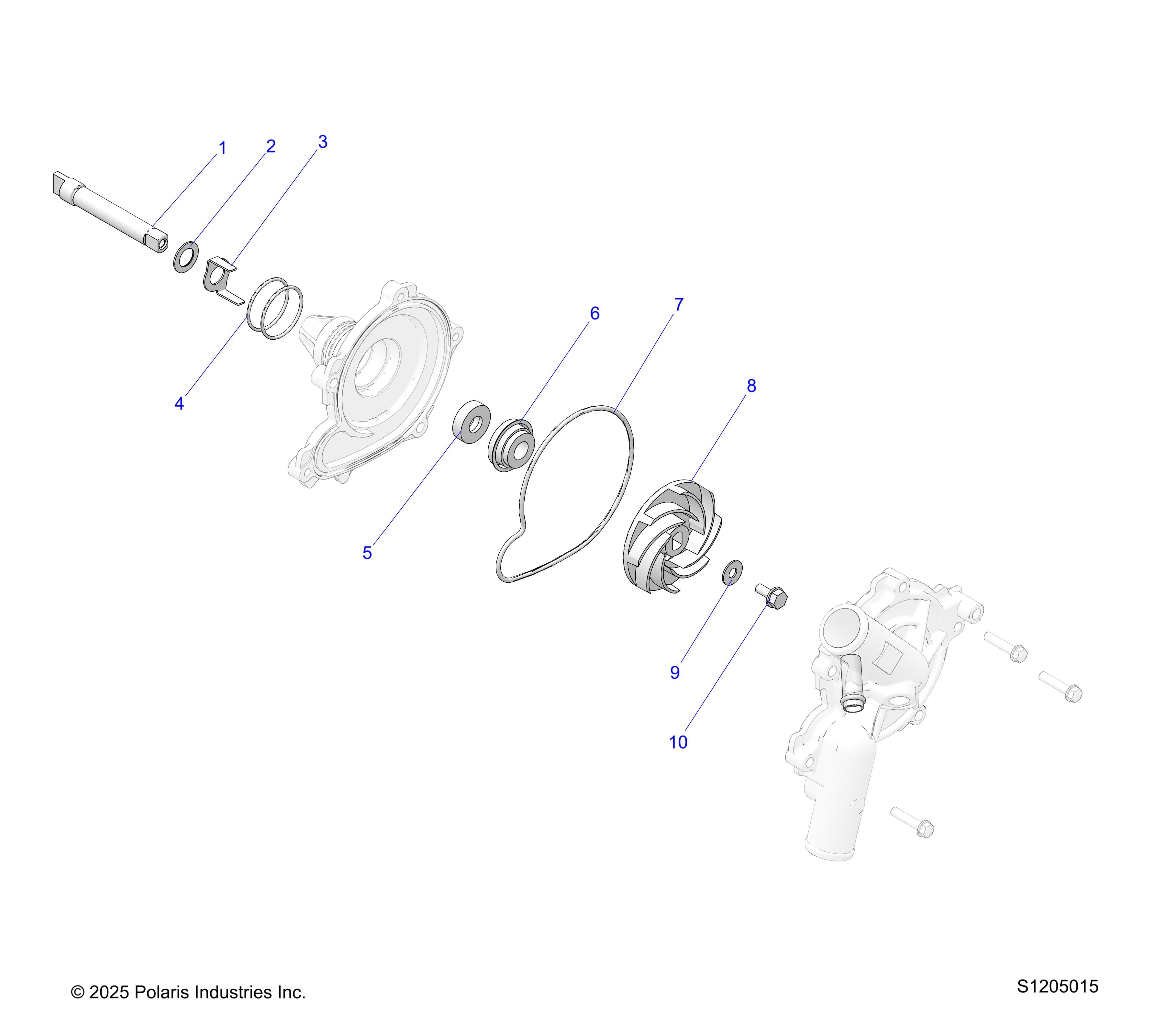 2026 RANGER 1000 NON EPS β ENGINE, WATERPUMP ASSEMBLY diagram