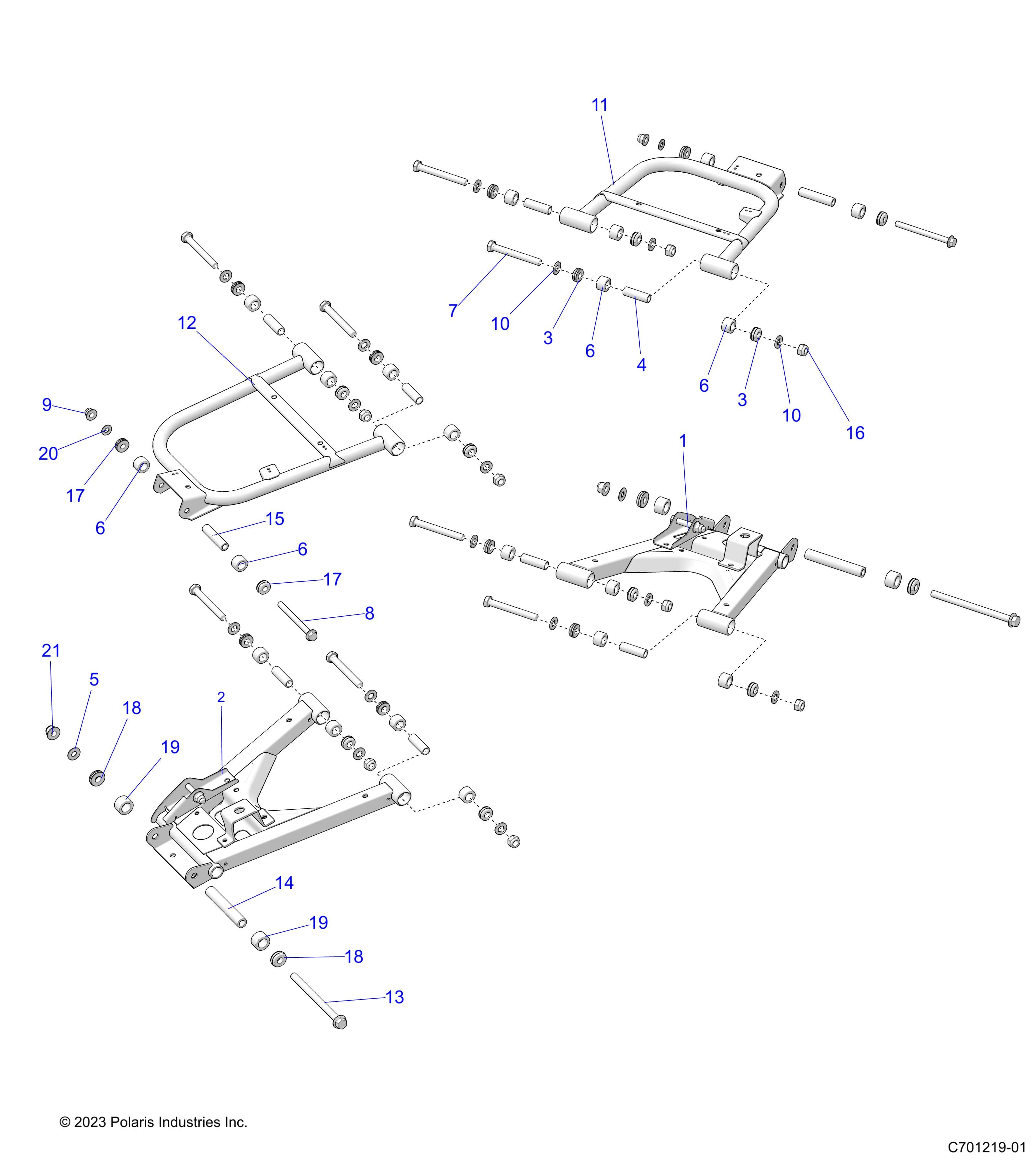 2026 RANGER 1000 XP CREW TEXAS EDITION β SUSPENSION, REAR CONTROL ARMS - R26RSF99AL (C701219-01) diagram