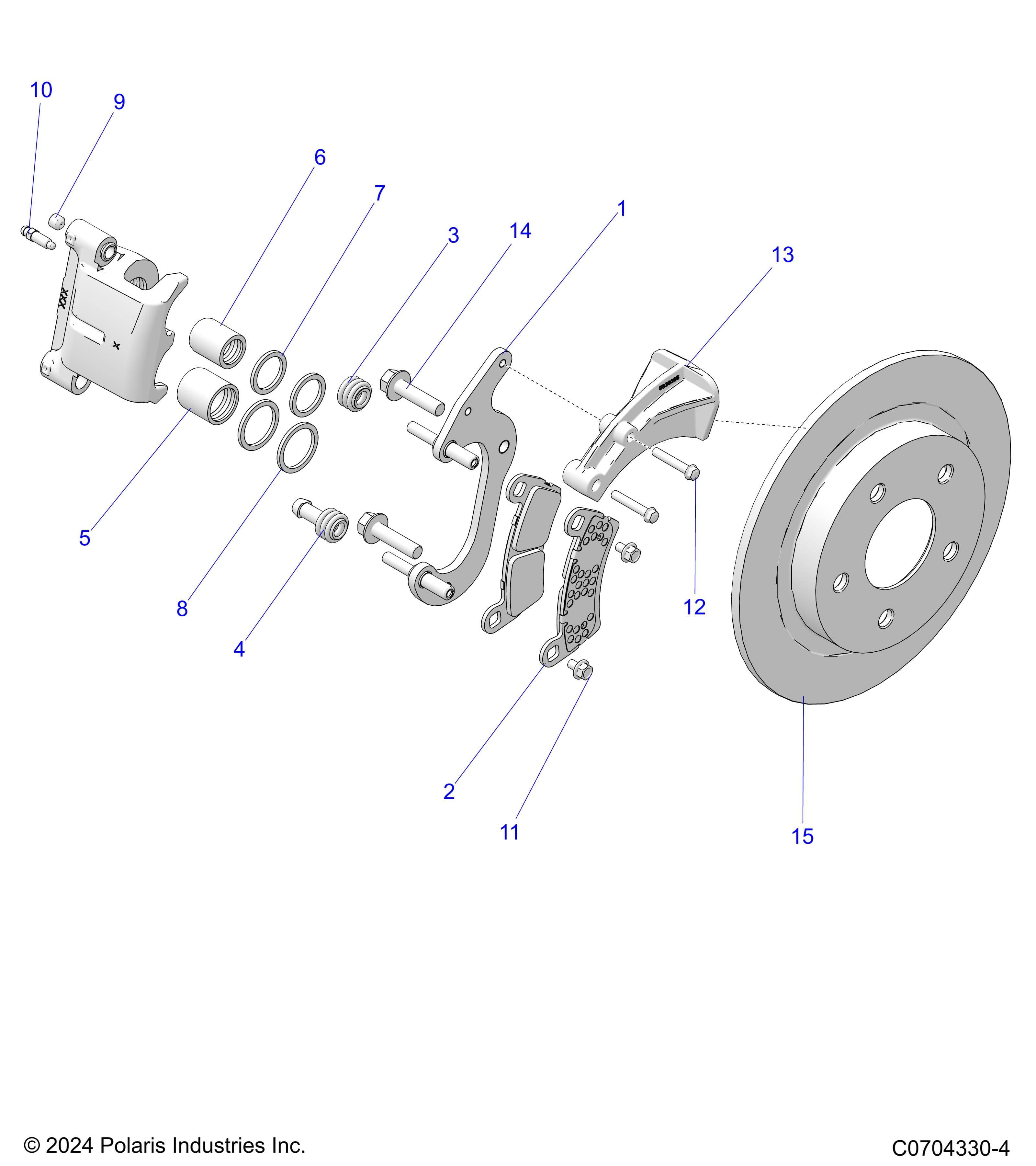 2026 POLARIS XPEDITION ADV NORTHSTAR β BRAKES, REAR CALIPER diagram
