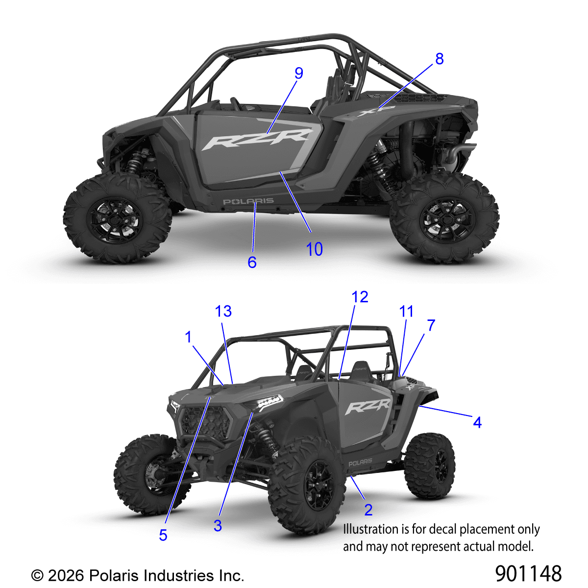 2026 RZR XP 1000 SPORT β BODY, DECALS - Z26NES99A6/B6 (900916) diagram