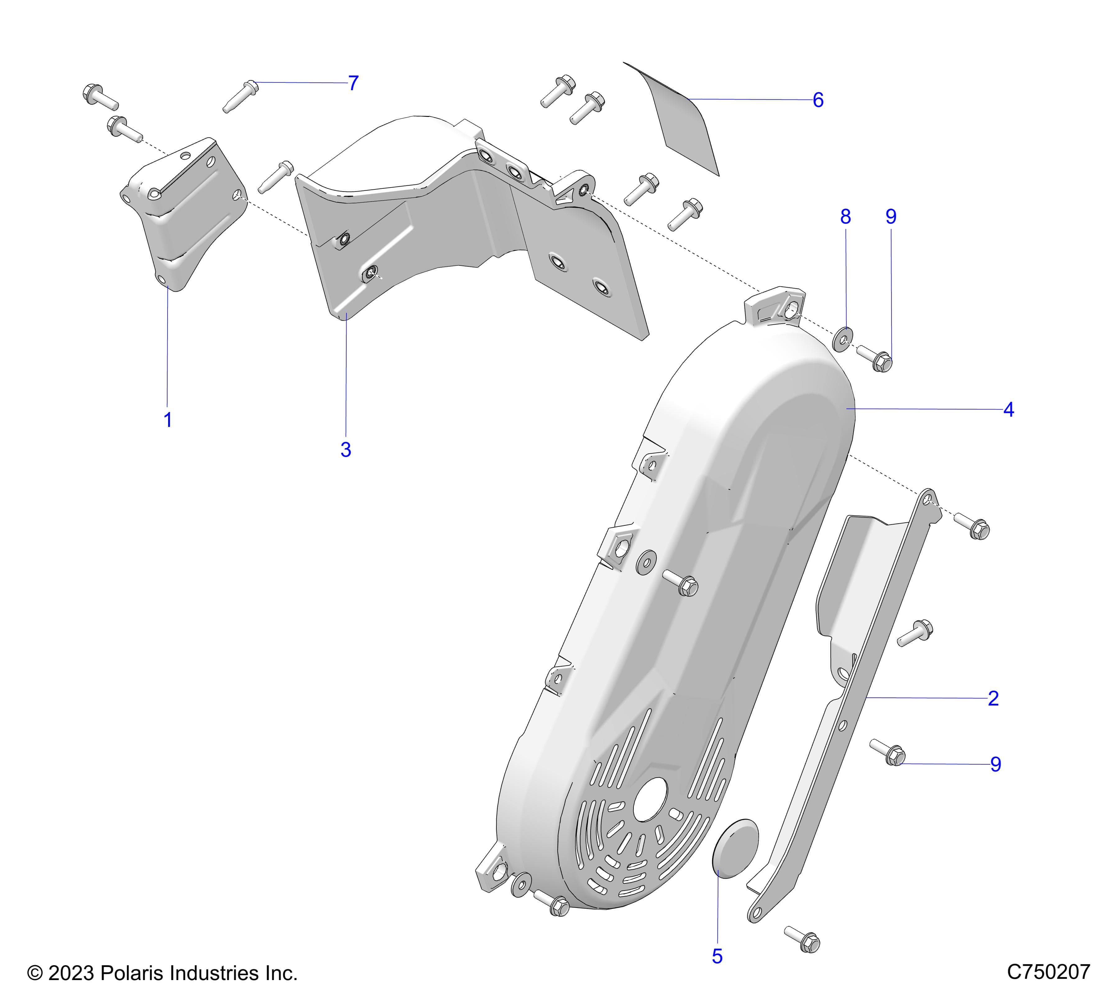 2026 RZR PRO R LE β ENGINE, SHIELDS - Z26RPP2KBL (C750207) diagram