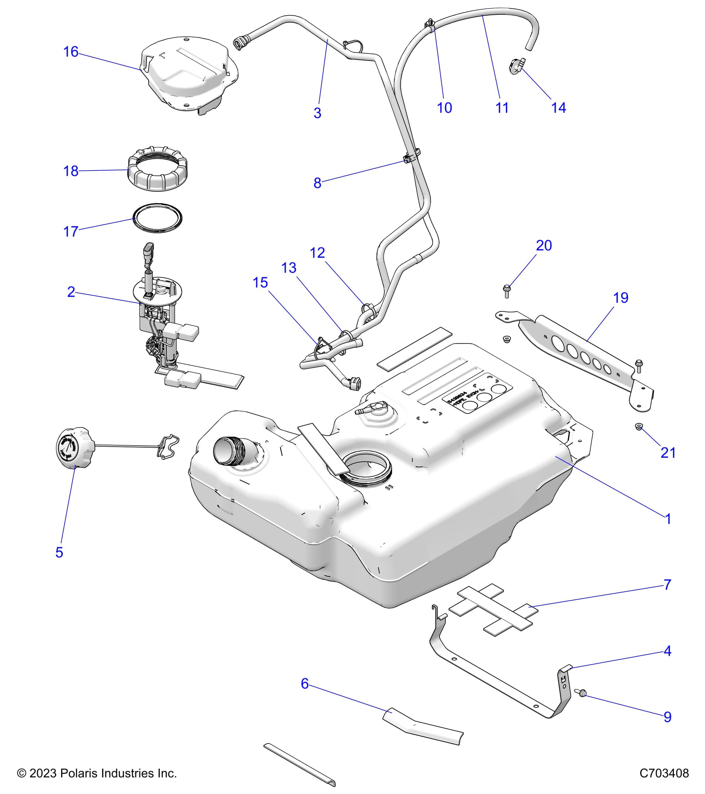 2026 RZR TRAIL S 1000 ULTIMATE β FUEL SYSTEM, TANK, EVAP - Z26ASF99B6 (C703408) diagram