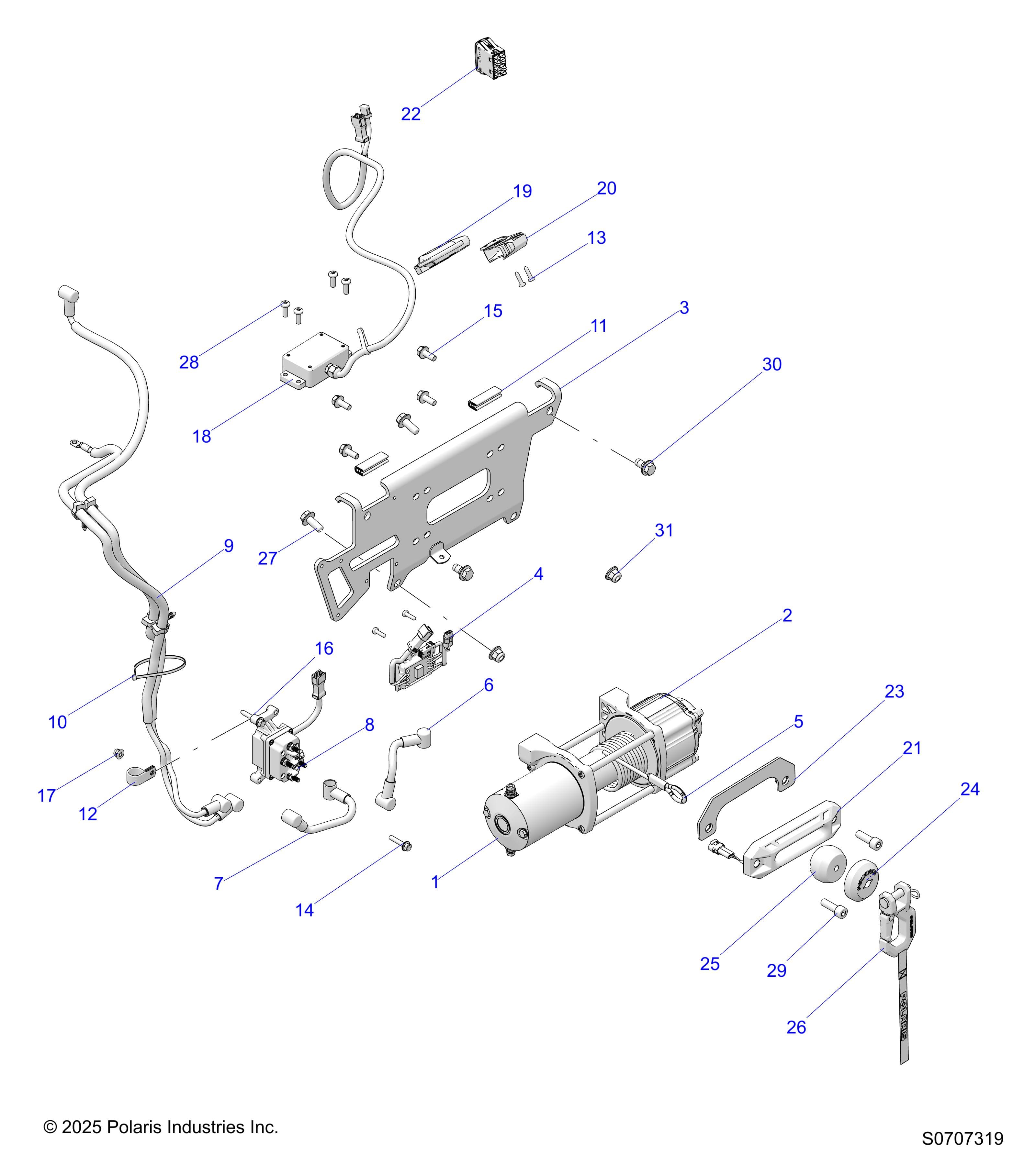 2026 RANGER 1000 CABBED β BODY, WINCH diagram