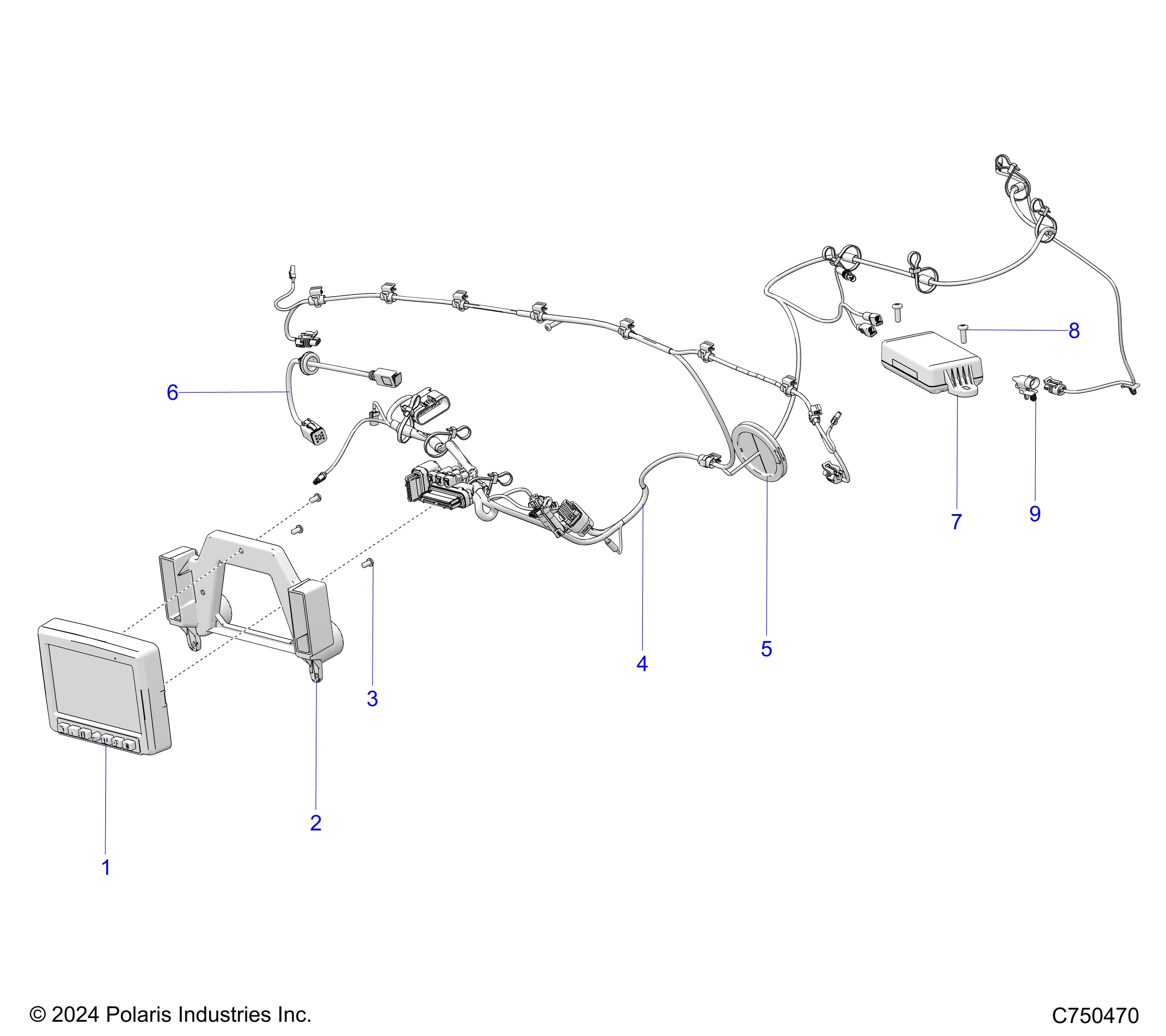 2026 RZR PRO S4 ULTIMATE EVP,LE β ELECTRICAL, RIDE COMMAND - Z26S4P92BL (C750470) diagram
