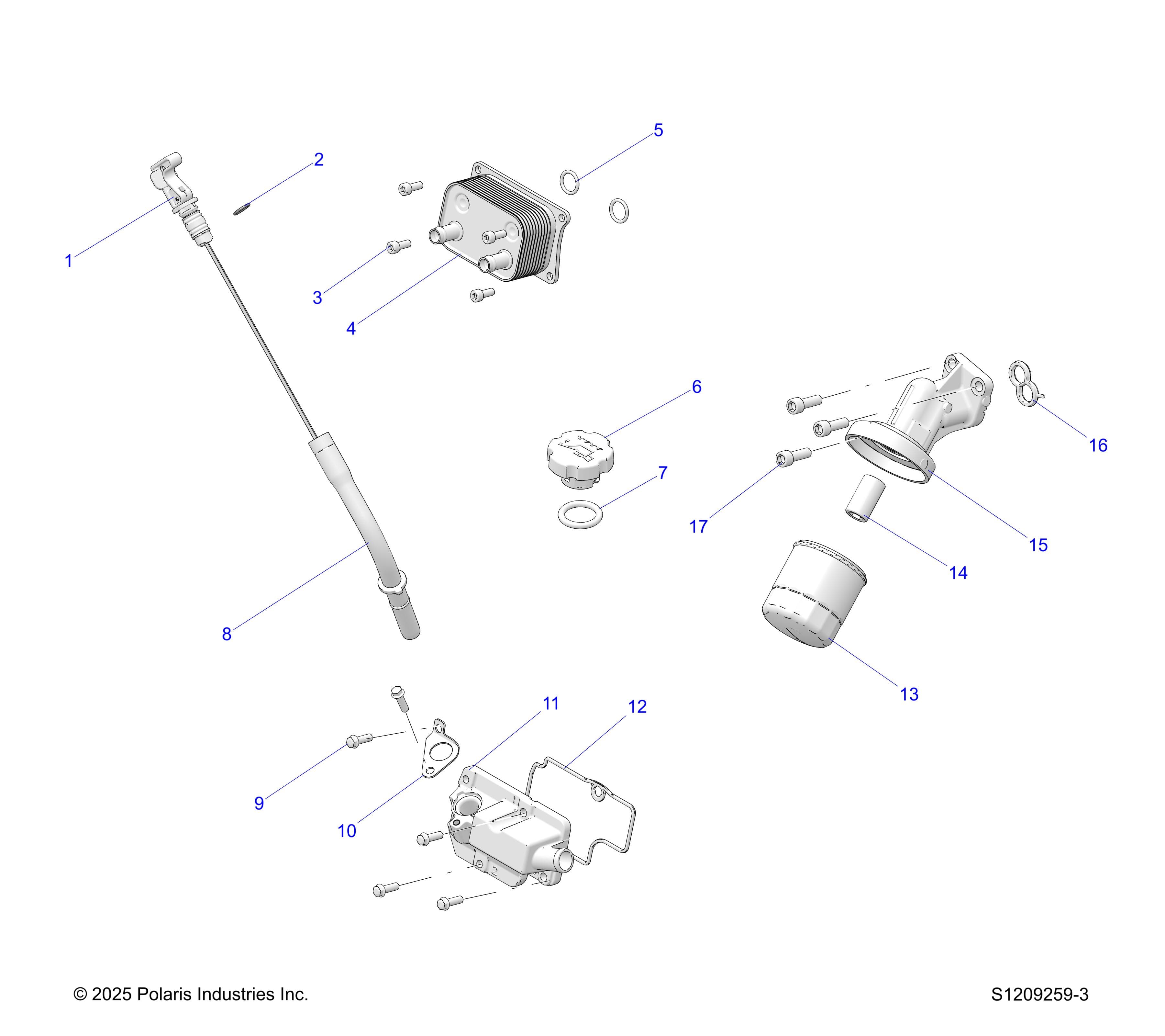 2026 RANGER 1000 CABBED β ENGINE, DIPSTICK & OIL FILTER diagram