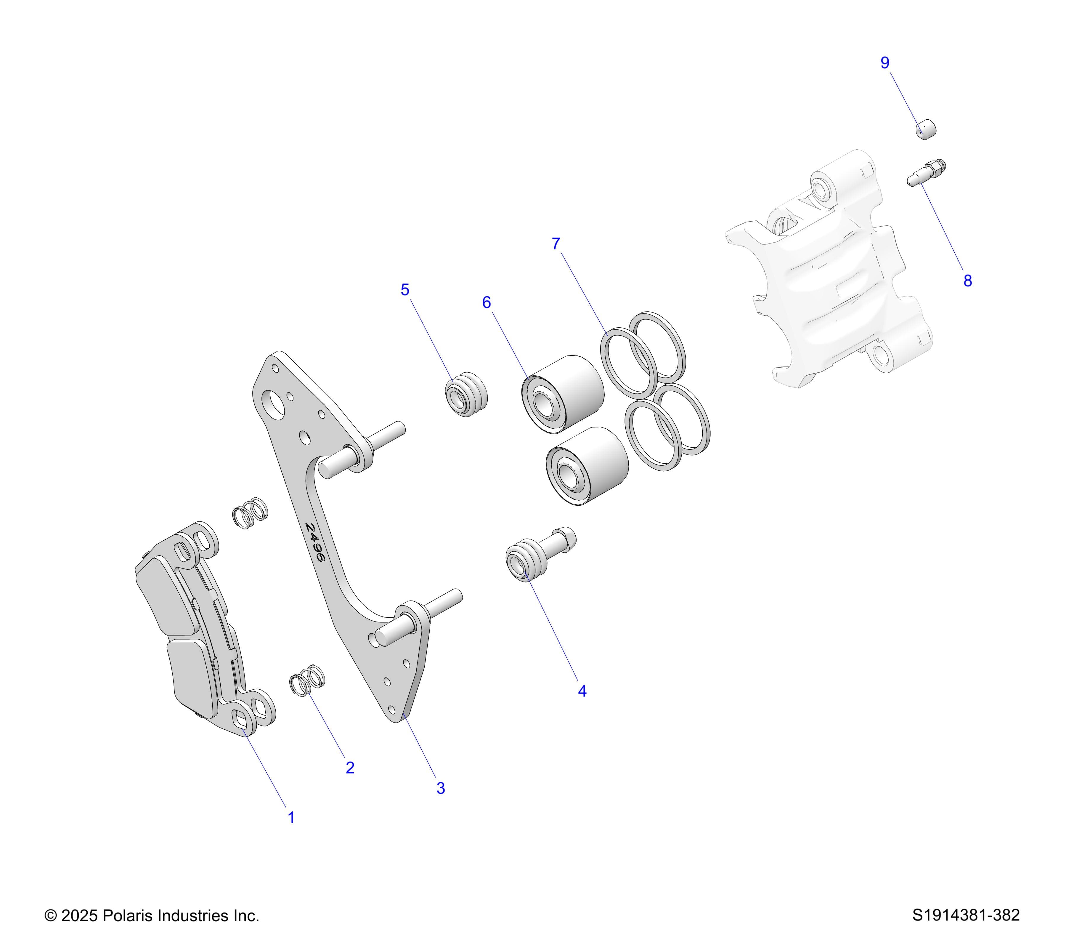 2026 RANGER 1000 CABBED β BRAKES, FRONT CALIPER diagram