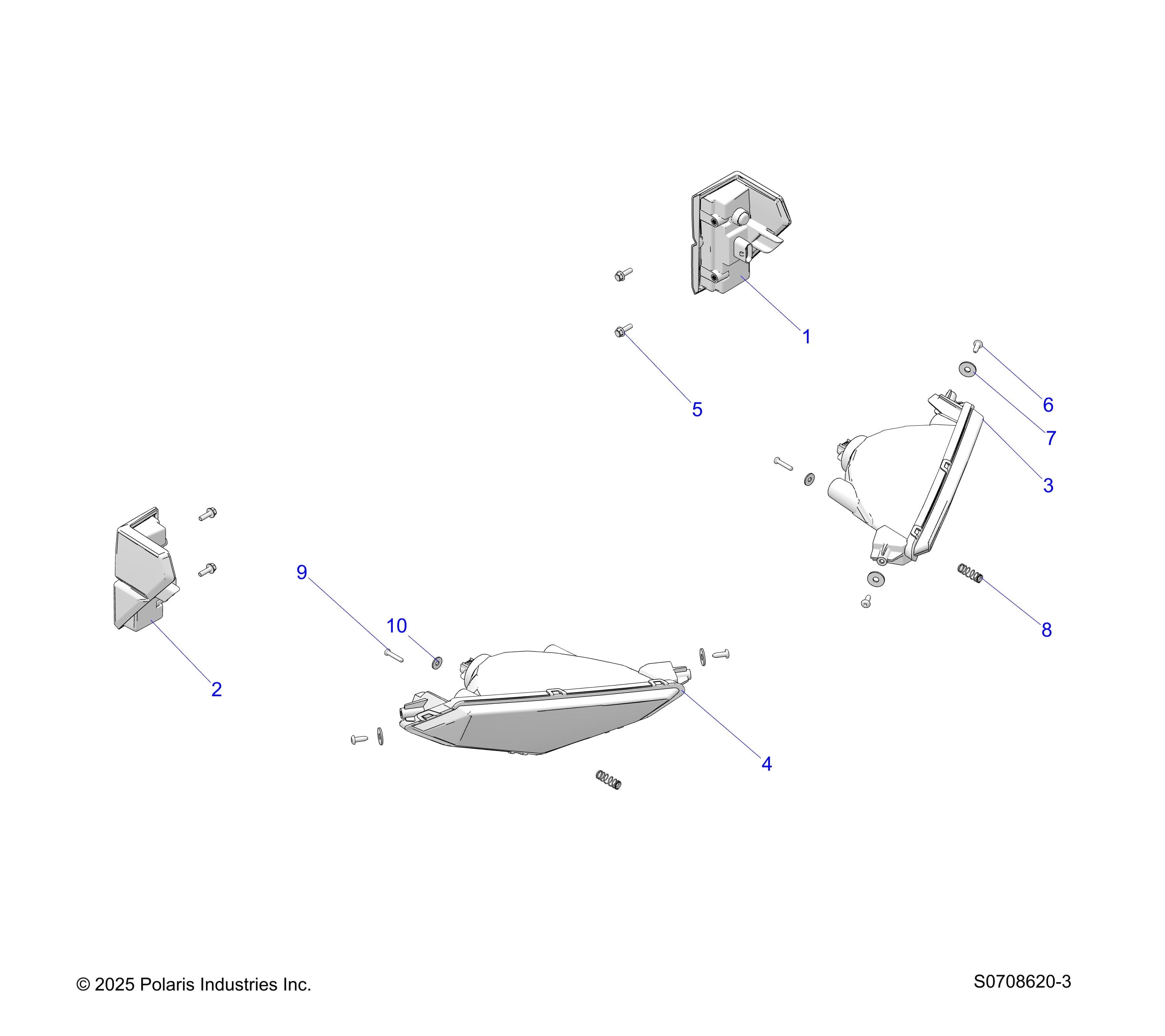 2026 RANGER 1000 CREW NON EPS β ELECTRICAL, HEADLIGHTS & TAILLIGHTS diagram