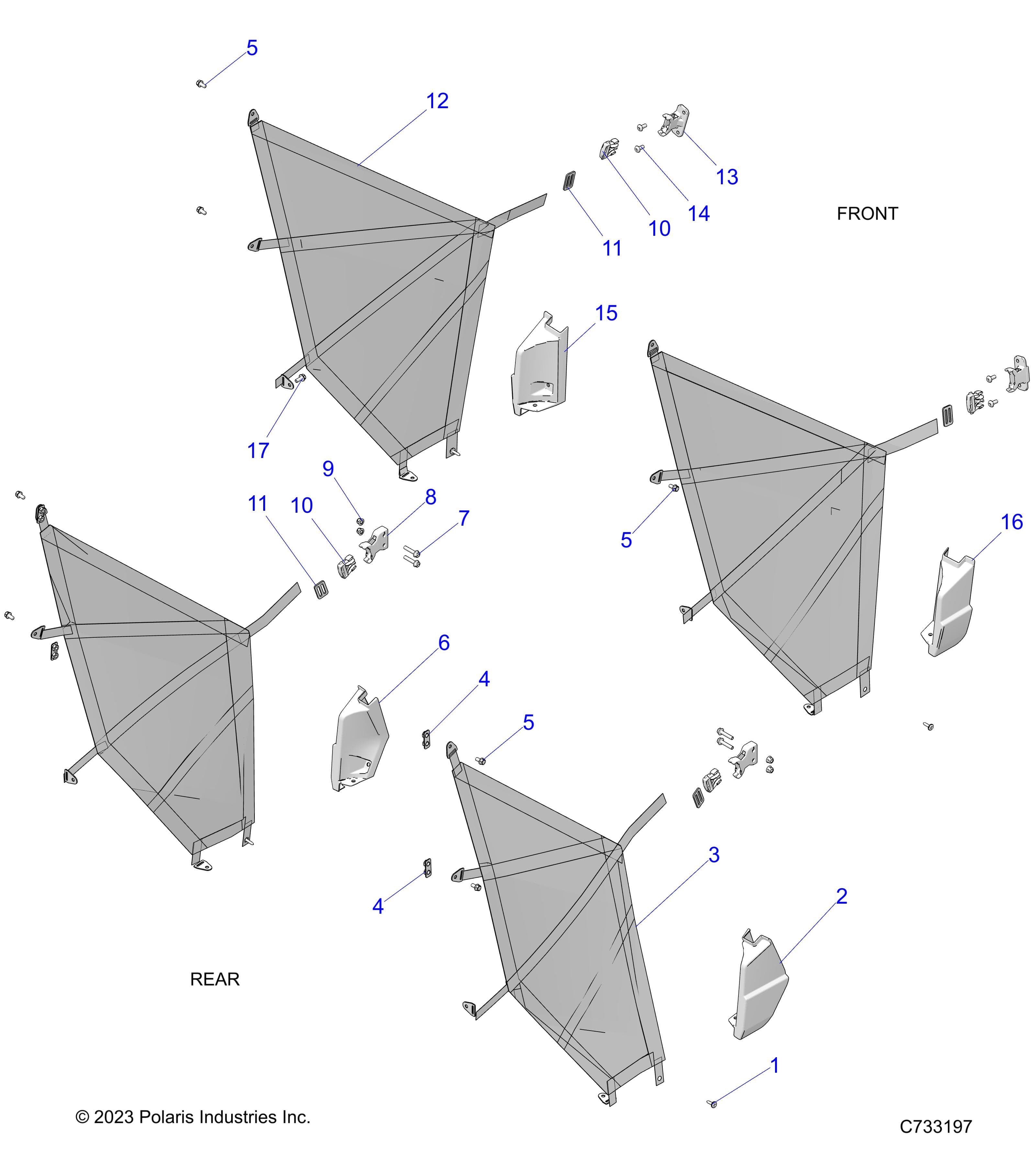 2026 RANGER 1000 XP CREW TEXAS EDITION β BODY, NETS - R26RSF99AL (C733197) diagram