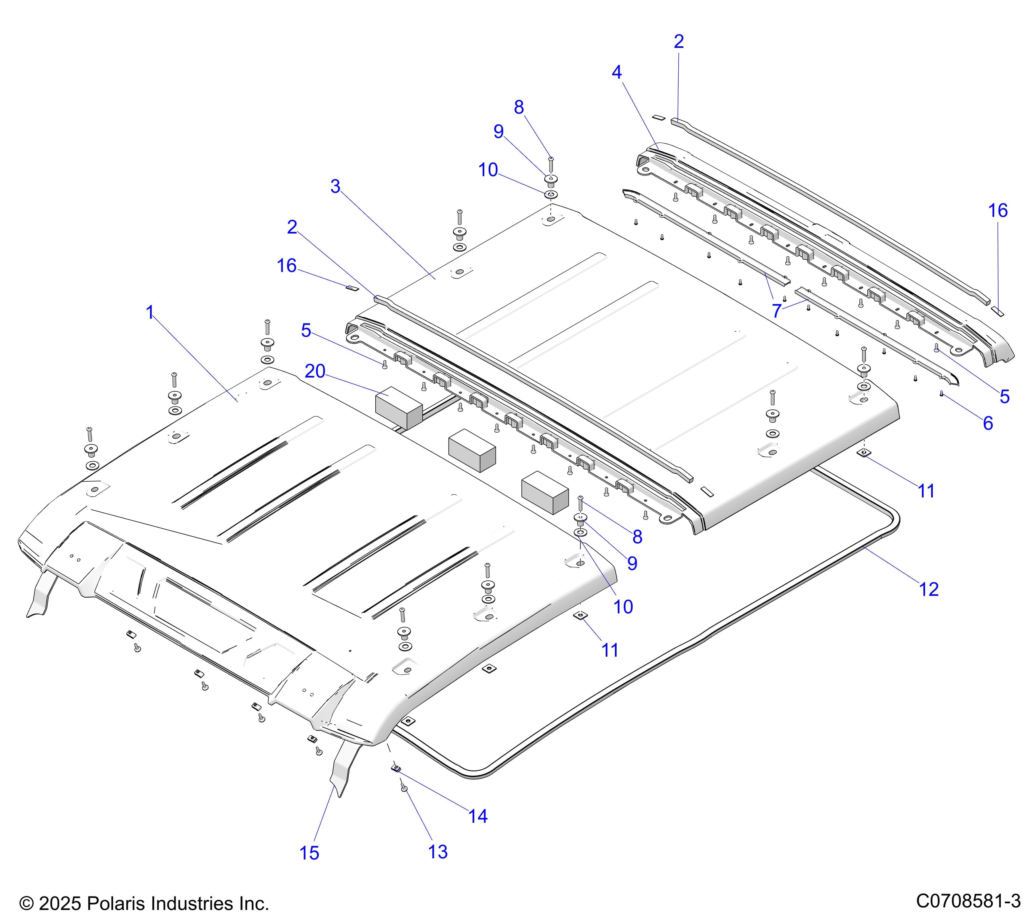 2026 POLARIS XPEDITION XP5 NORTHSTAR β BODY, ROOF diagram