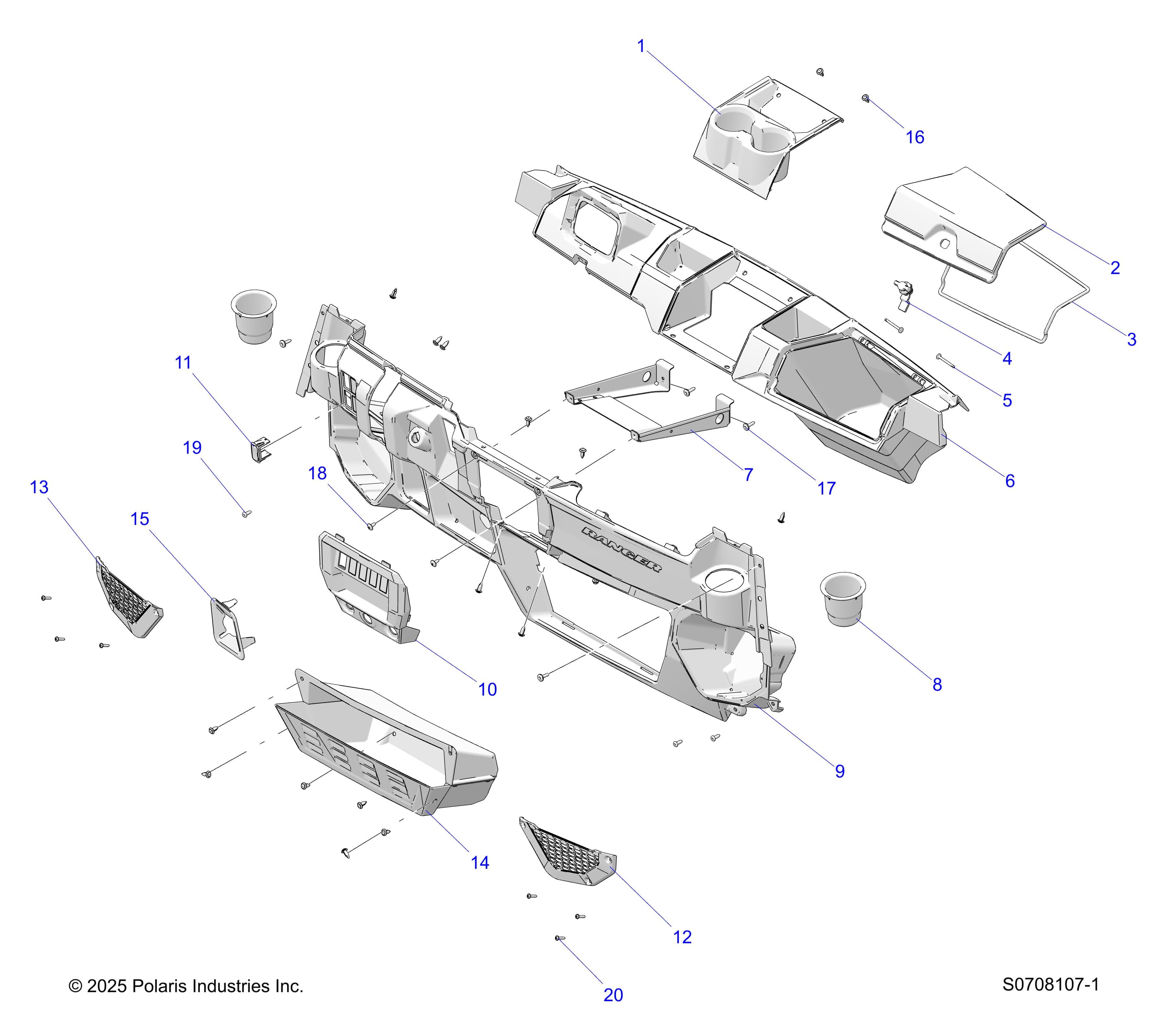 2026 RANGER 1000 CREW NON EPS β BODY, DASH diagram