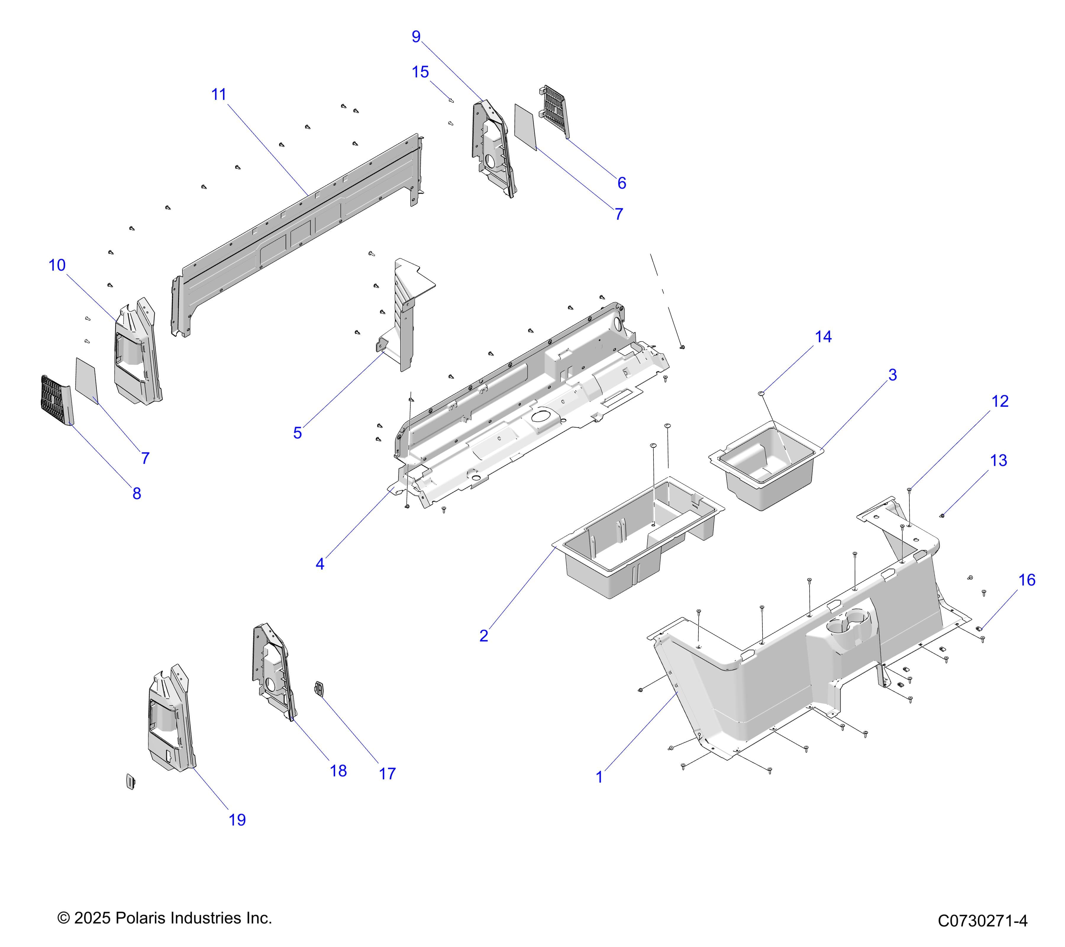 2026 RANGER 1000 CABBED β BODY, REAR CLOSEOFF & FENDERS diagram