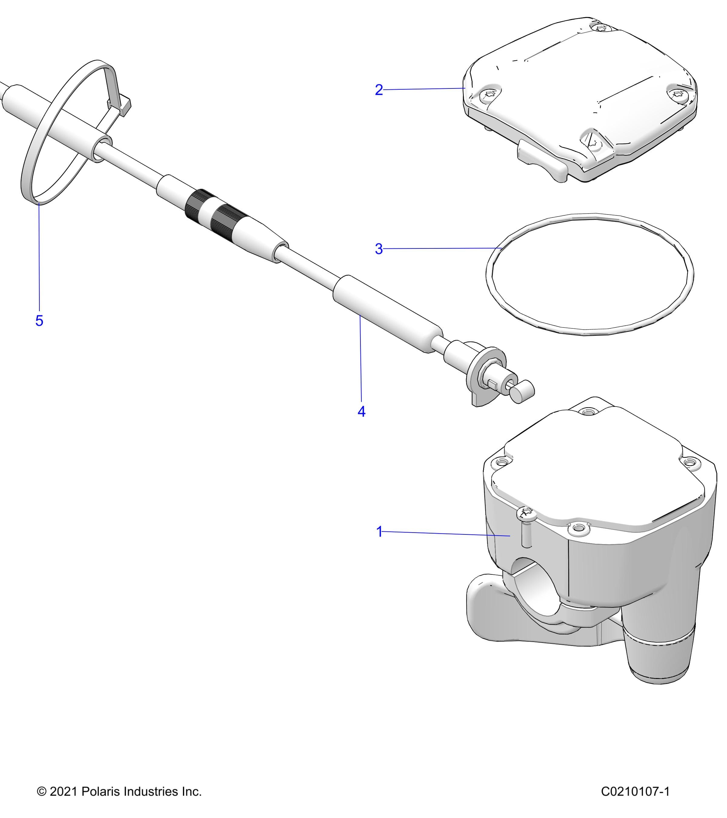 2026 SPORTSMAN 850 MUD 49S R01 - A26SXN85A7 β STEERING, CONTROLS, THROTTLE ASM. and CABLE - A26SXN85A7 (C0210107-1) diagram