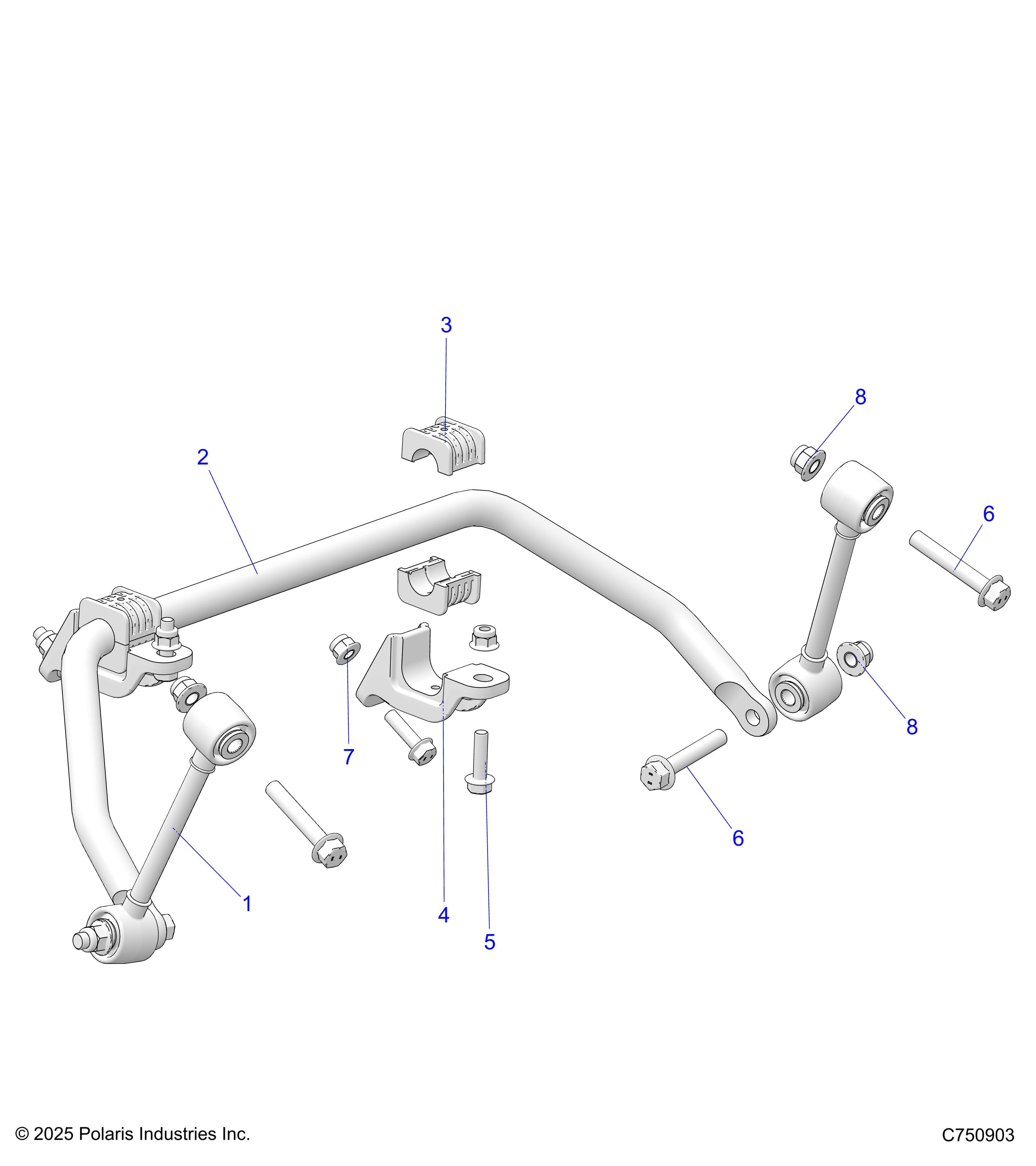 2026 RZR XP 1000 ULTIMATE β SUSPENSION, FRONT, STABILIZER BAR - Z26NET99A4/B4/A6/B6 (C750903) diagram