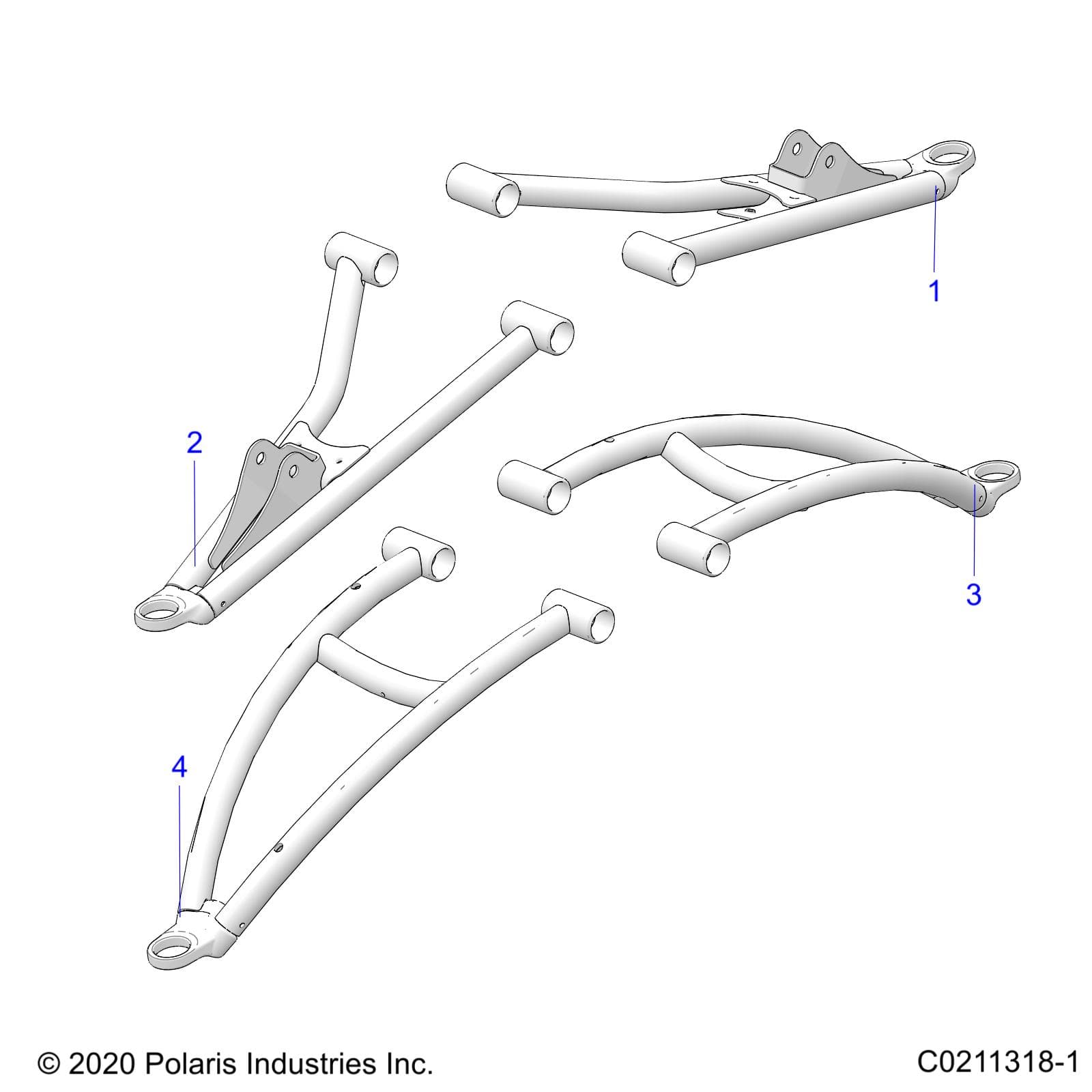 2026 SPORTSMAN 1000 ULTIMATE 49S R01 - A26SXR95AG β SUSPENSION, FRONT A-ARMS - A26SXR95AG (C0211318-1) diagram