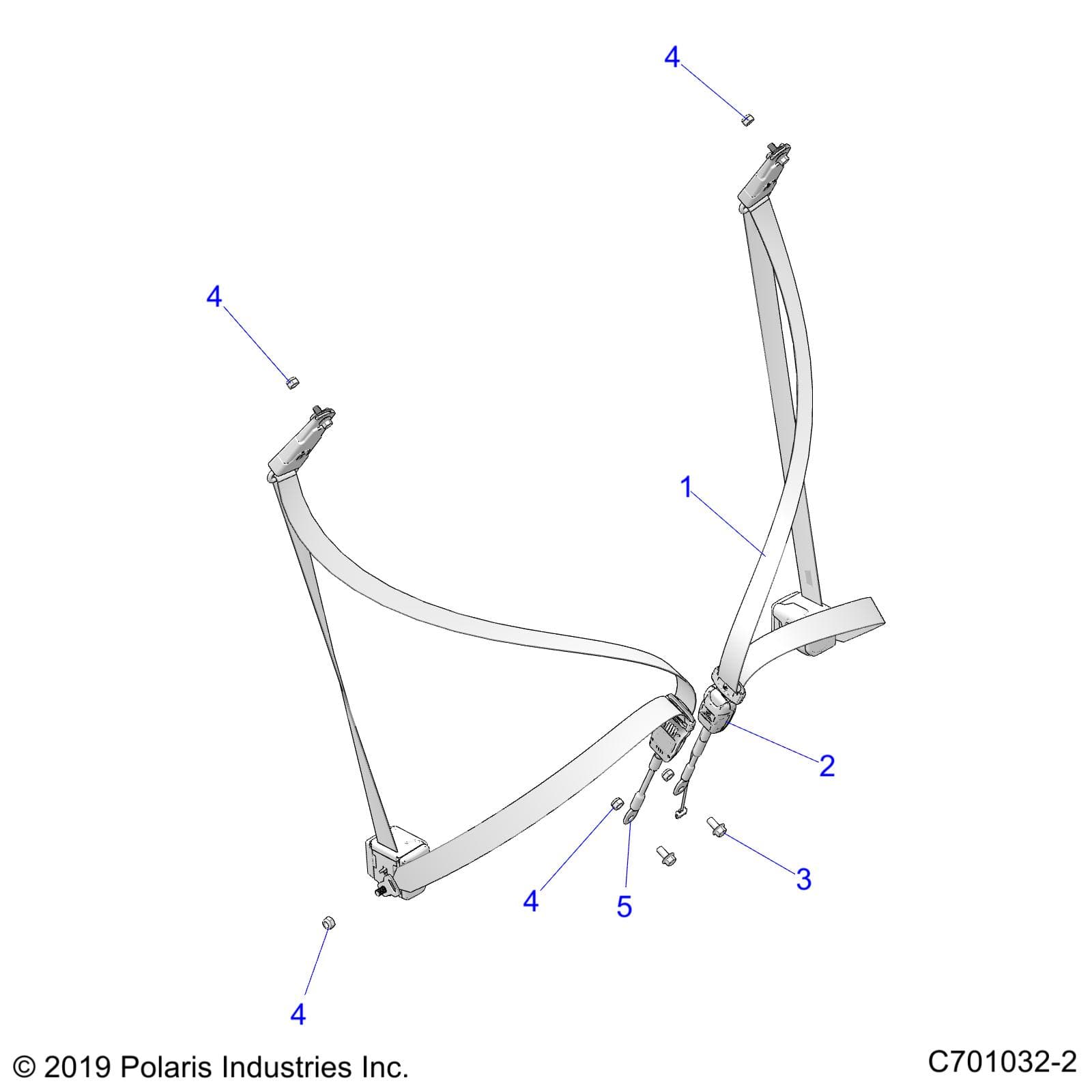 2026 RZR 900 TRAIL S SPORT β BODY, SEAT BELT MOUNTING - Z26ASE87A5 (C701032-2) diagram