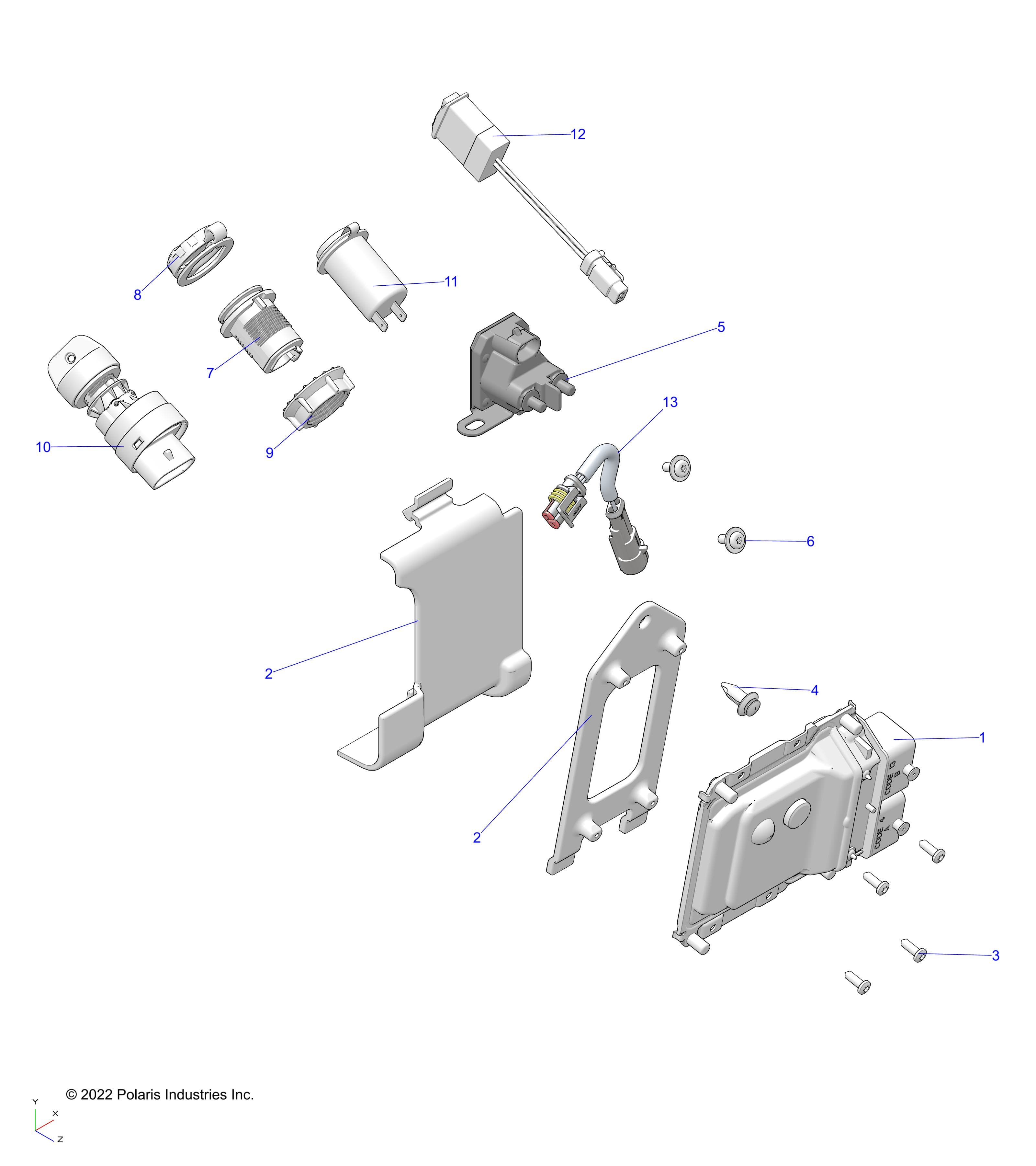 2026 SPORTSMAN 570 EPS TRAIL PACKAGE β ELECTRICAL, SWITCHES, SENSORS and ECM - A26SHY57AL/AS (C102470) diagram