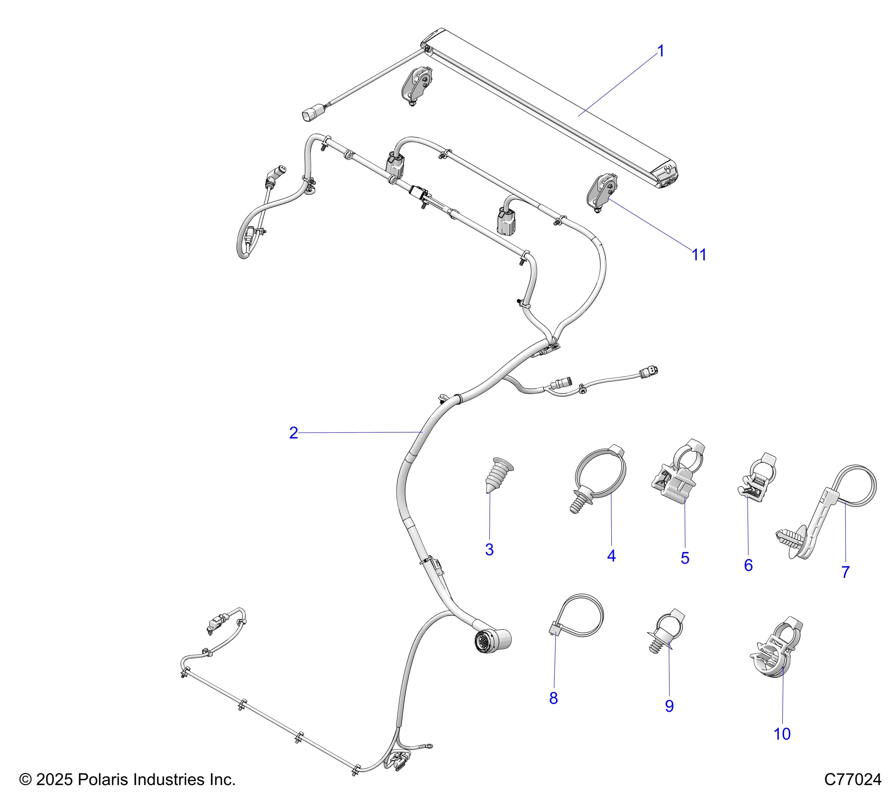 2026 RZR PRO R RACE β ELECTRICAL, REAR HARNESS AND LIGHTING - Z26RRE2KAL (C77024) diagram