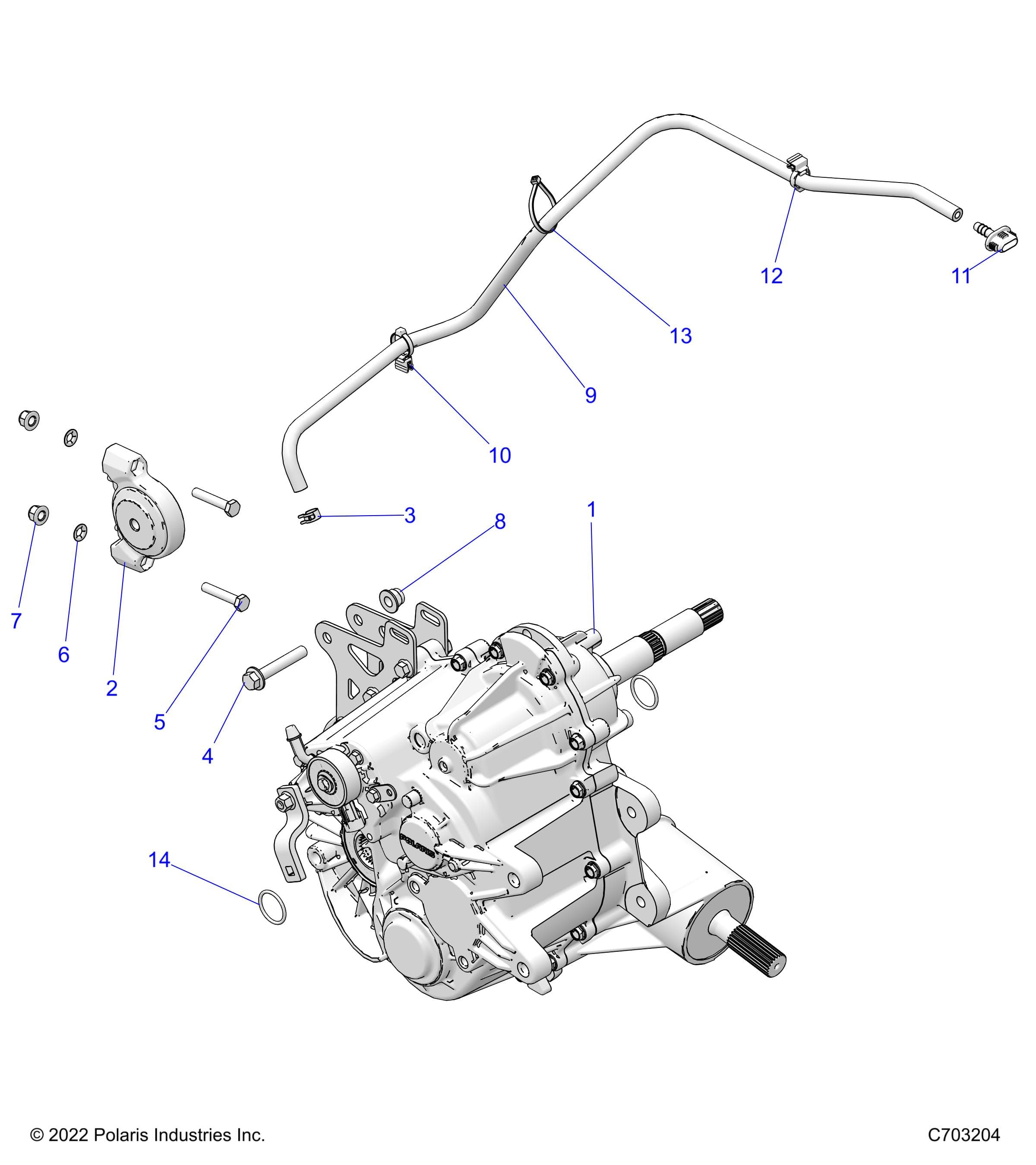 2026 RZR 900 TRAIL ULTIMATE β DRIVE TRAIN, MAIN GEARCASE MOUNTING - Z26A5F87A6 (C703204) diagram