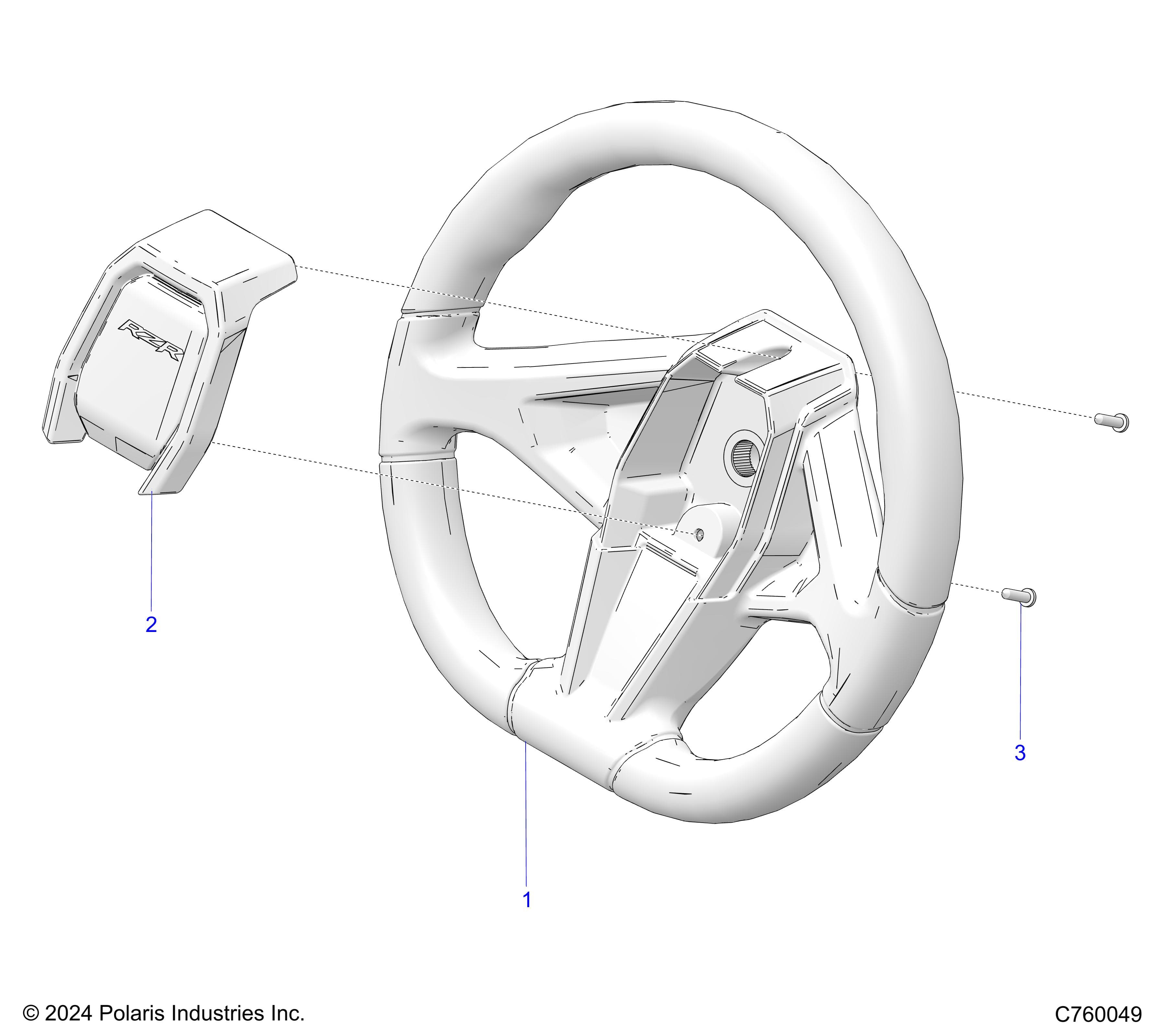 2026 RZR PRO XP 4 SPORT β STEERING, WHEEL - Z26X4E92A4/B4/A6/B6 (C760049) diagram