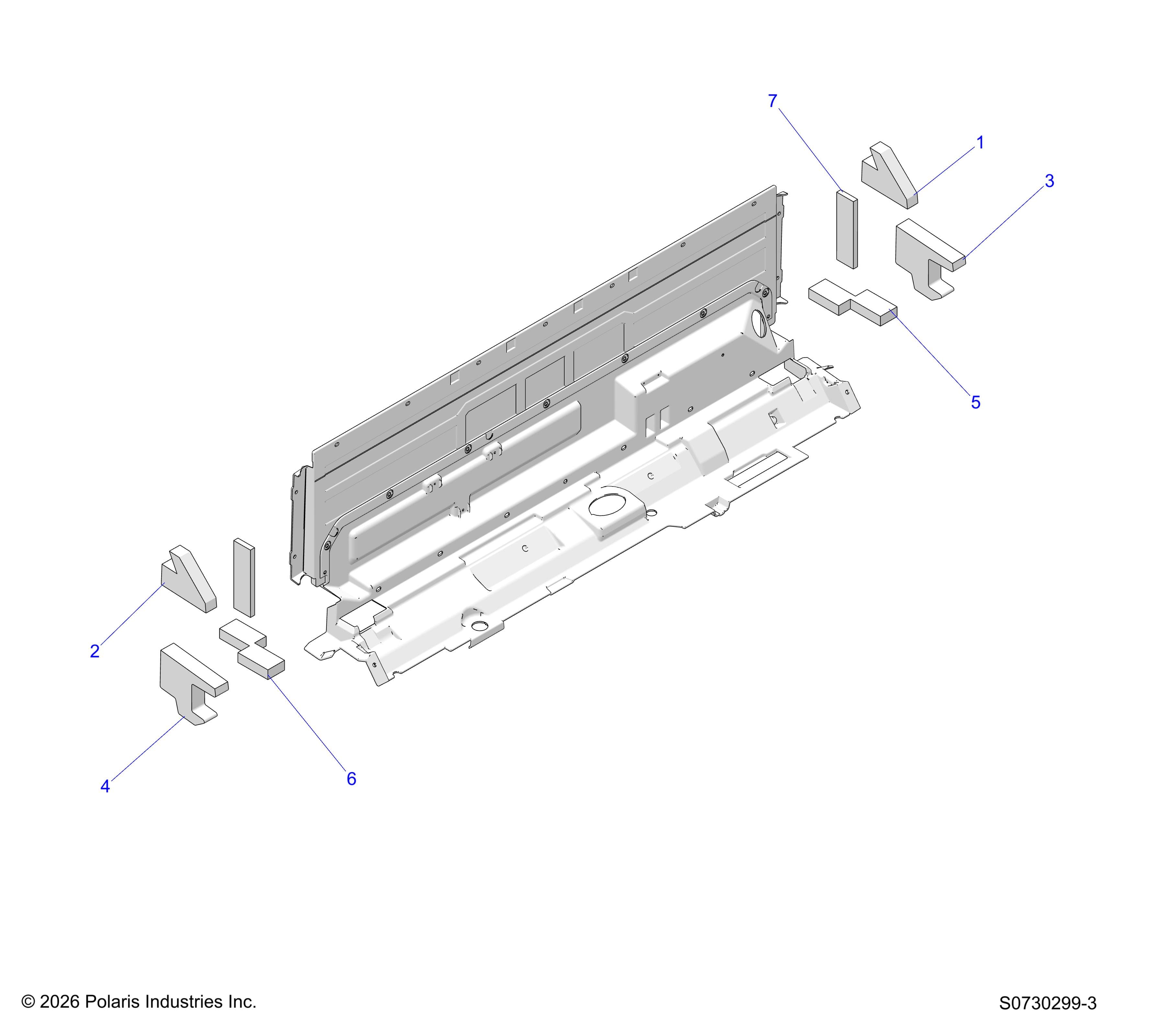 2026 RANGER 1000 CABBED β BODY, REAR CAB FOAM diagram