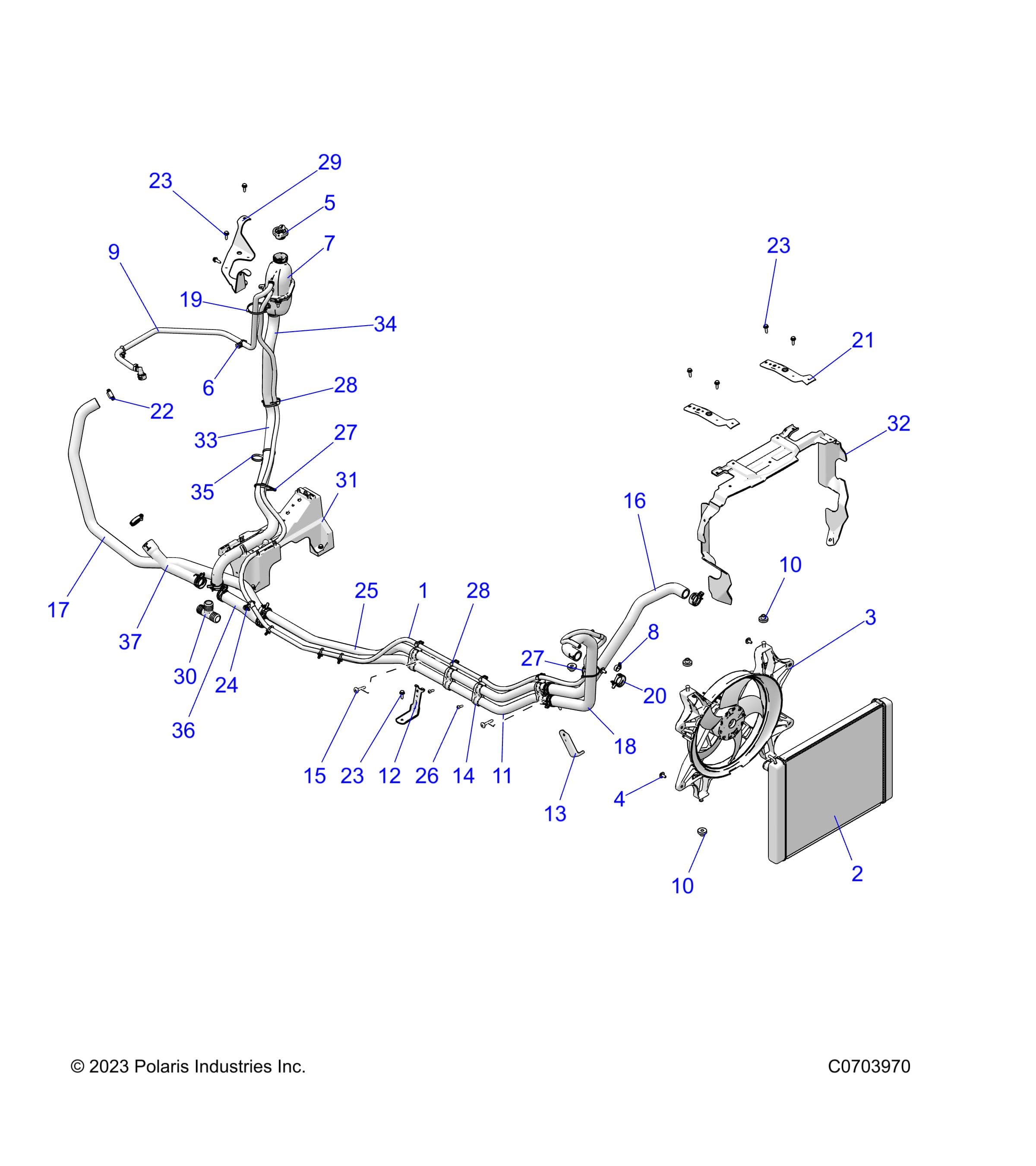 2026 RZR XP S 4 1000 ULTIMATE β ENGINE, COOLING SYSTEM - Z26NMY99A4/B4/A6/B6 (C0703970) diagram