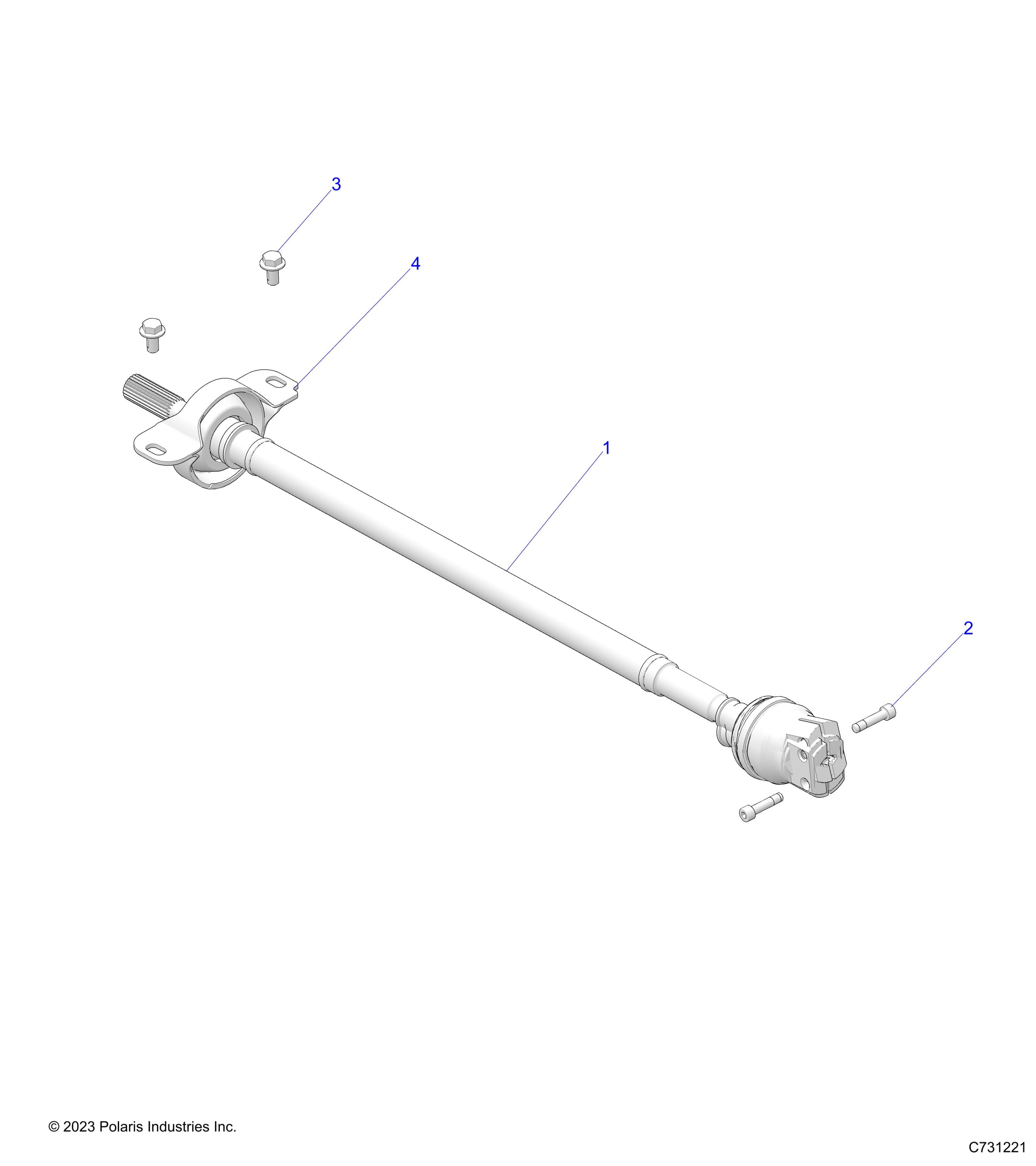 2026 RANGER 1000 XP NSTR ULTIMATE TRAIL BOSS β DRIVE TRAIN, FRONT PROP SHAFT - R26RRV99AK (C731221) diagram