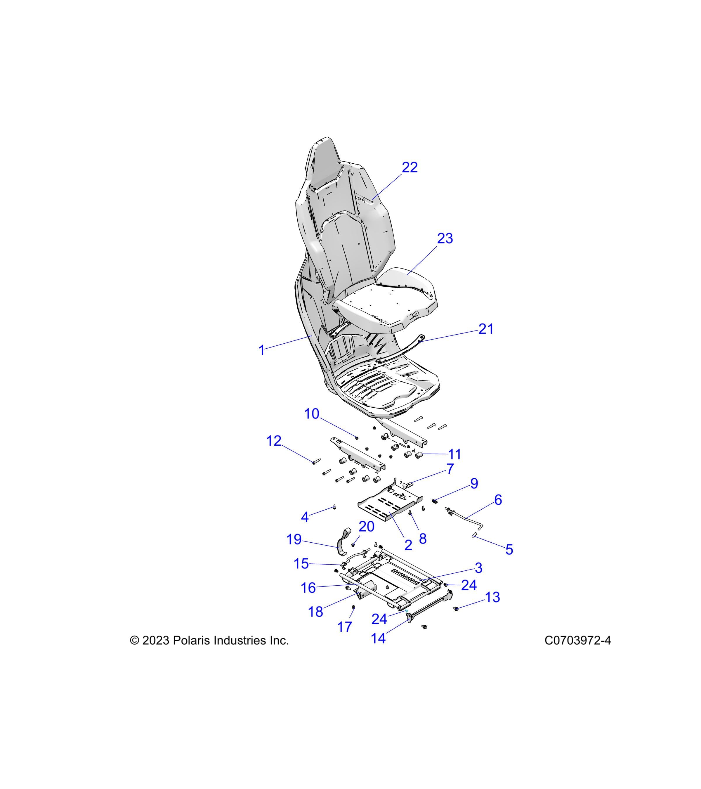 2026 RZR XP 1000 SPORT β BODY, SEAT ASM. AND SLIDER - Z26NES99A4/B4/A6/B6 (C0703972-1) diagram