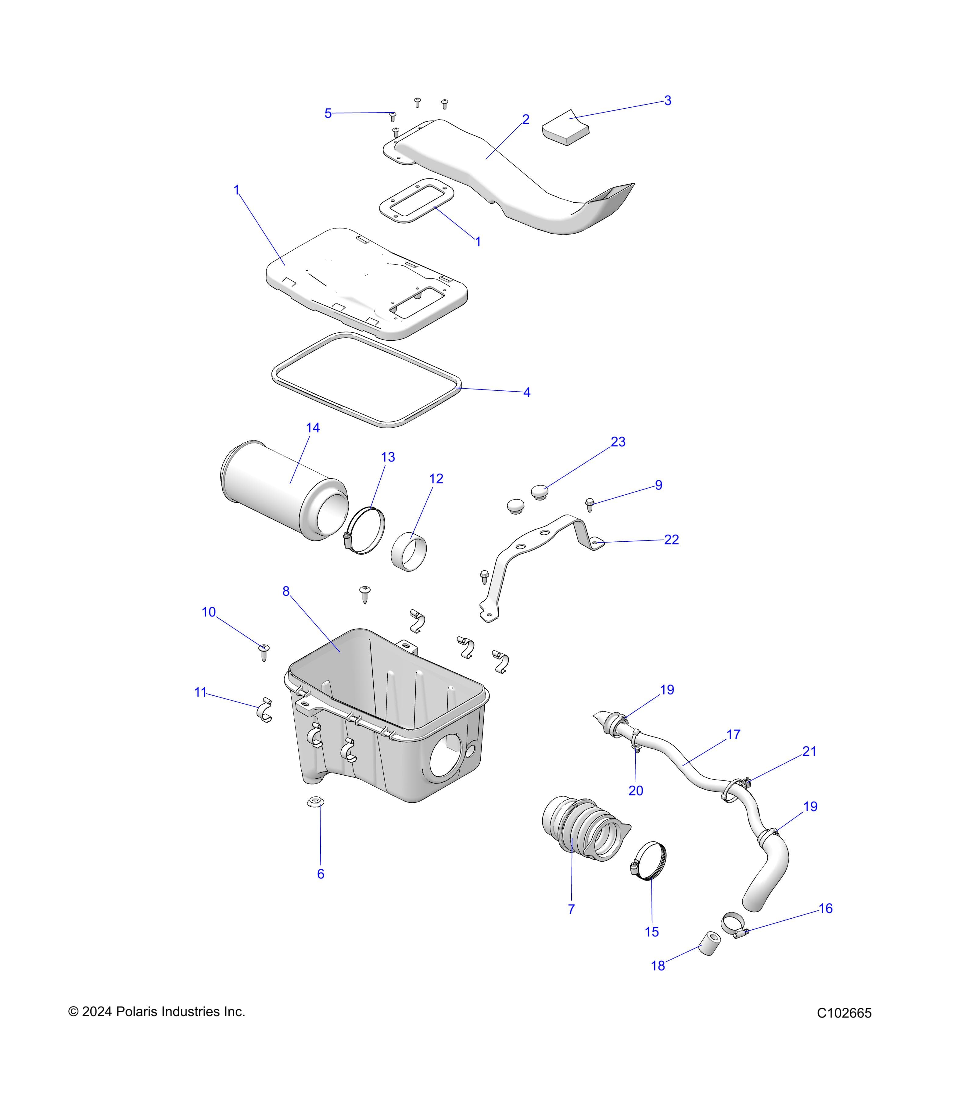 2026 SPORTSMAN TOURING 570 ULT β ENGINE, AIR INTAKE SYSTEM - A26SJR57AG (C102665) diagram