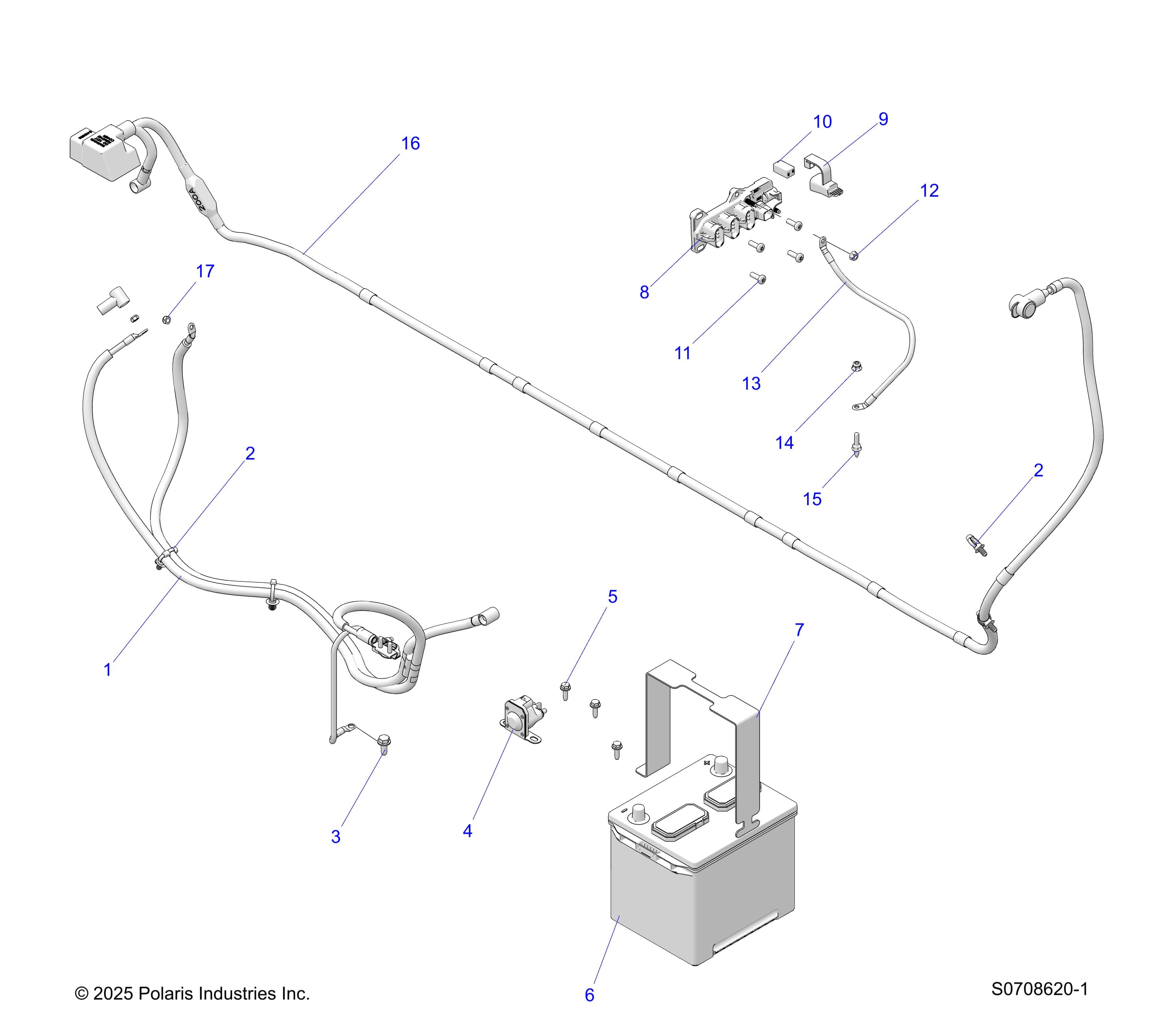 2026 RANGER 1000 CREW NON EPS β ELECTRICAL, BATTERY diagram
