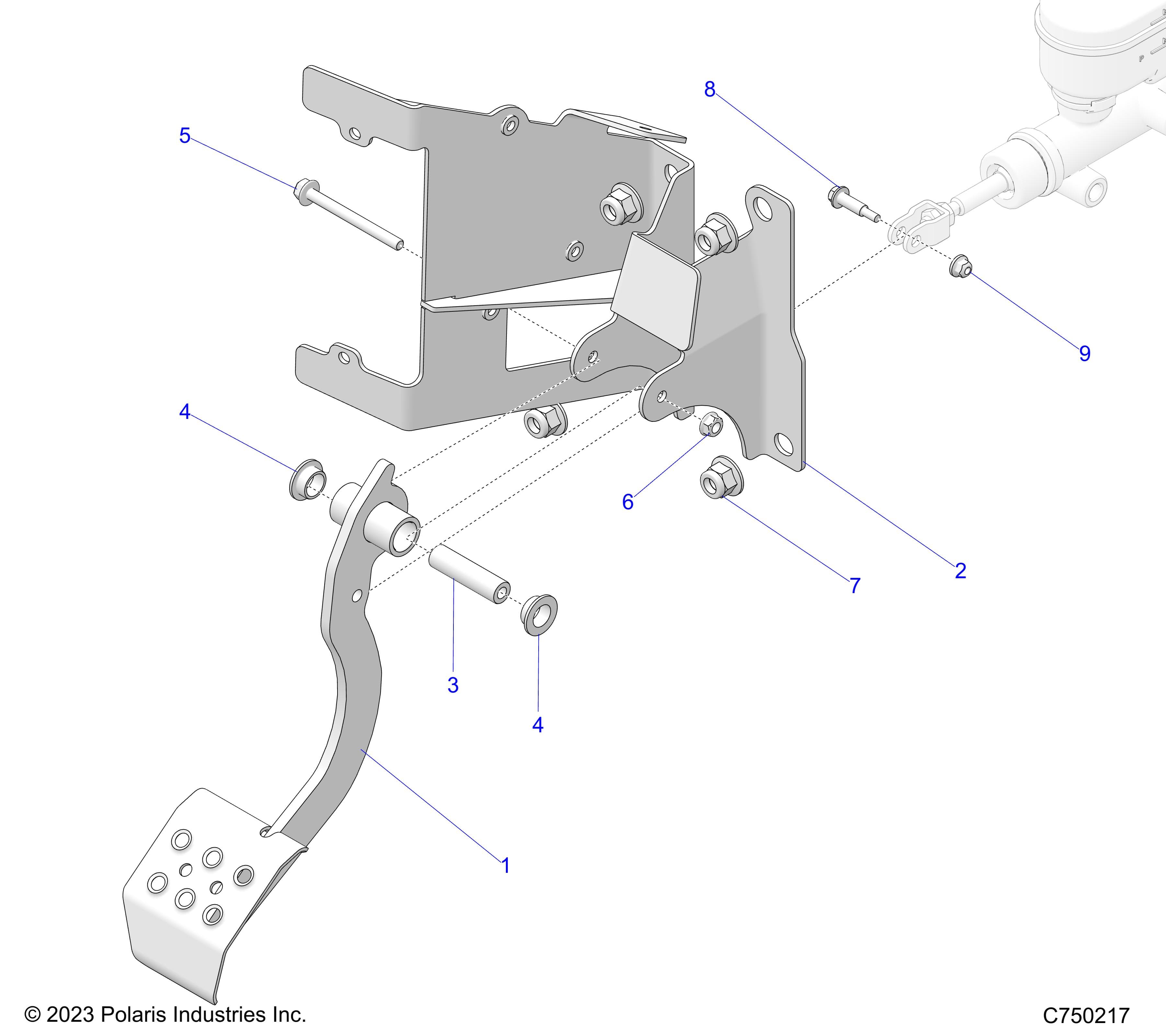 2026 RZR PRO R4 LE β BRAKES, PEDAL - Z26R4P2KBL (C750217) diagram
